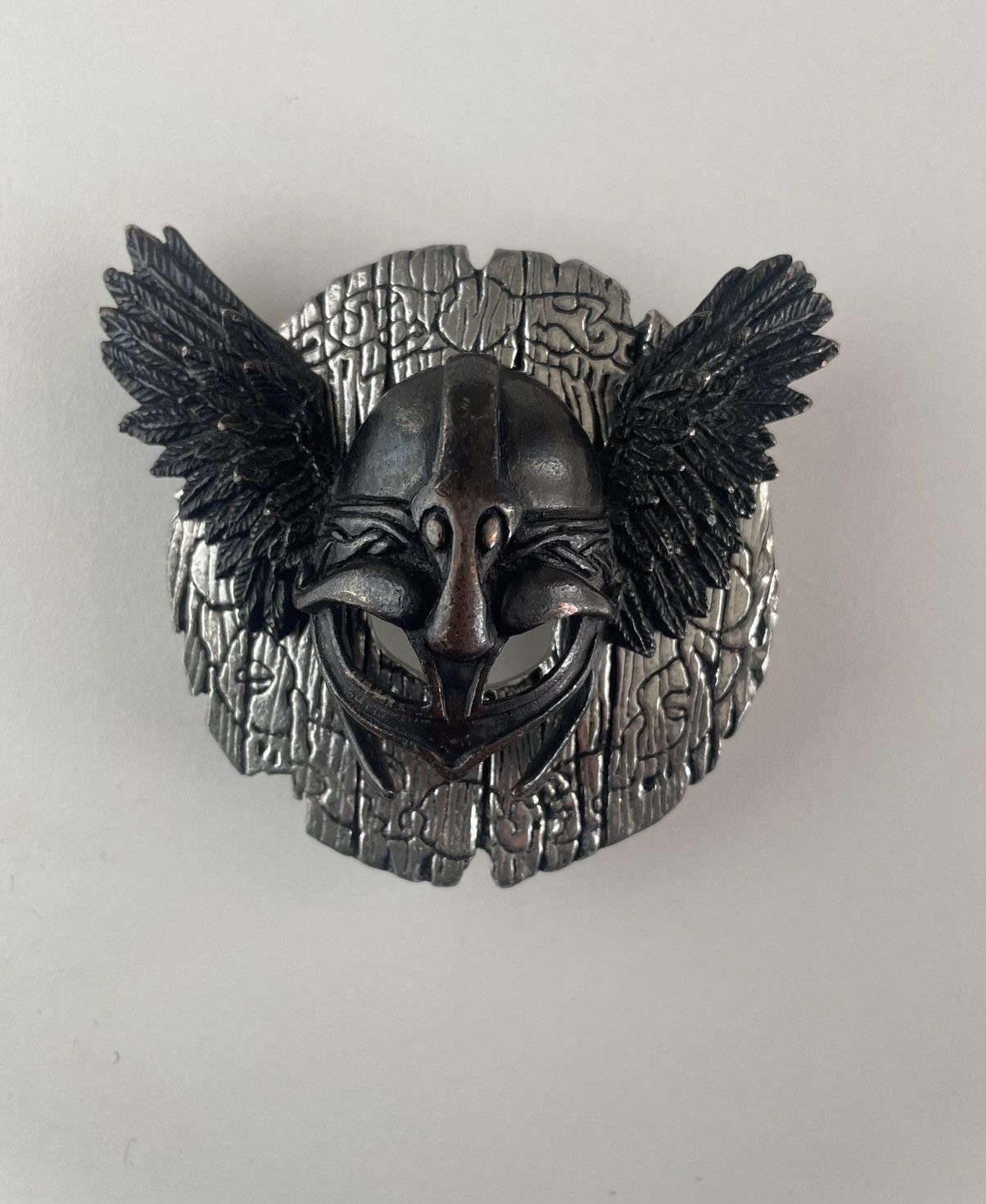 Vintage Norse Goth Ossa Ravenhead Helmet Warrior 3D Belt Buckle 1991 Size ONE SIZE - 1 Thumbnail