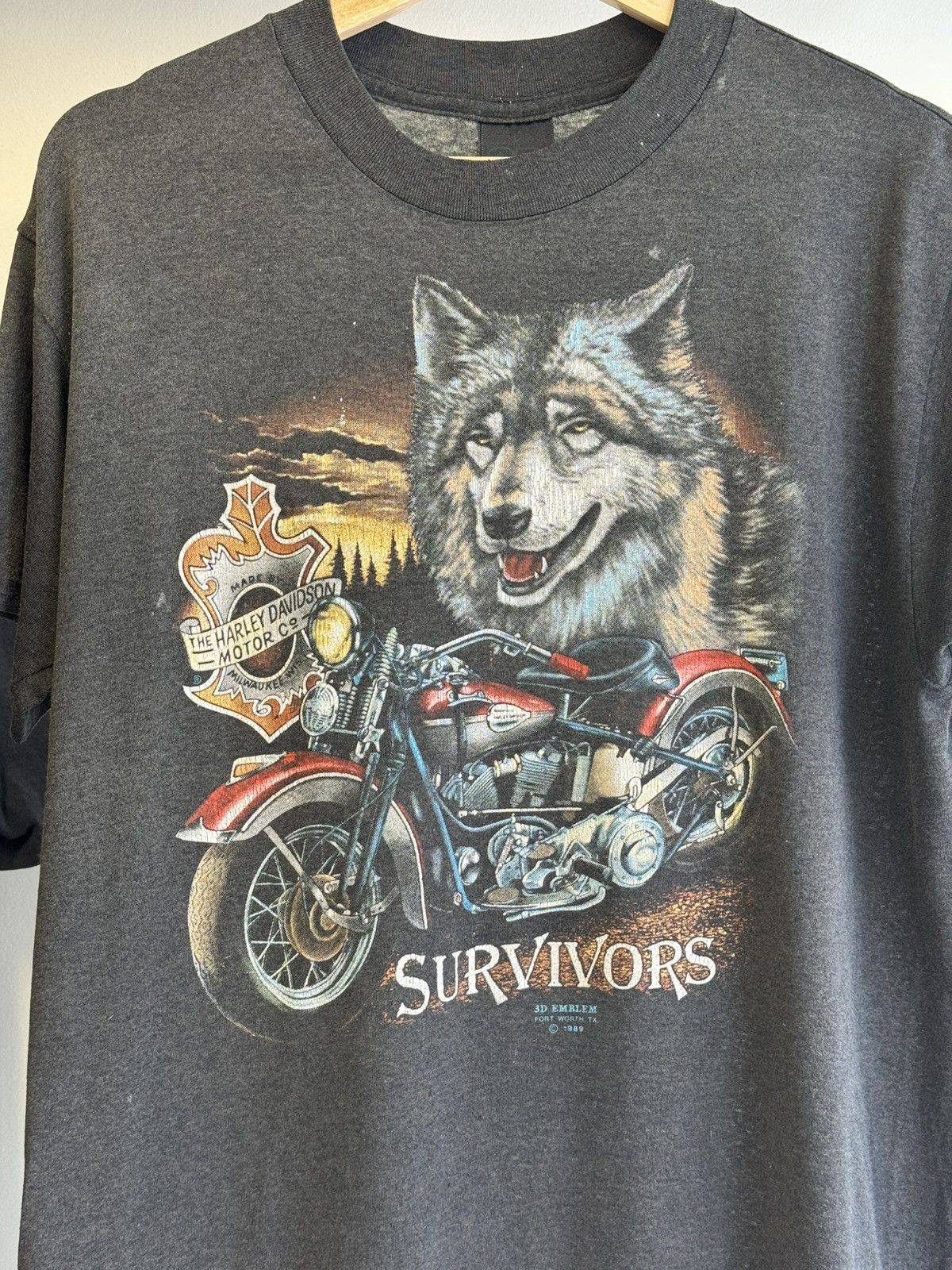 Harley Davidson 1989 3D Emblem Harley Davidson Survivors Tee Size US L / EU 52-54 / 3 - 3 Thumbnail