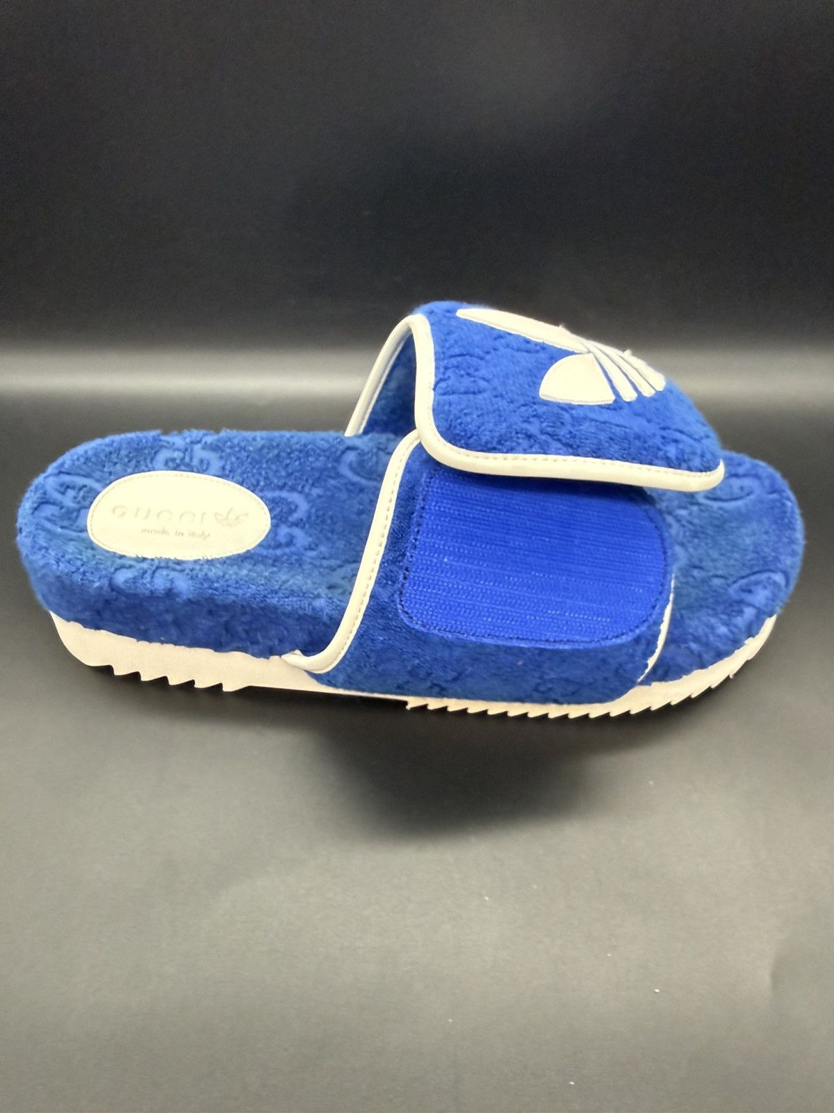 Adidas × Gucci Gucci x Adidas Magic Sponge Platform Slide Blue/White Size US 12 / EU 45 - 11 Thumbnail