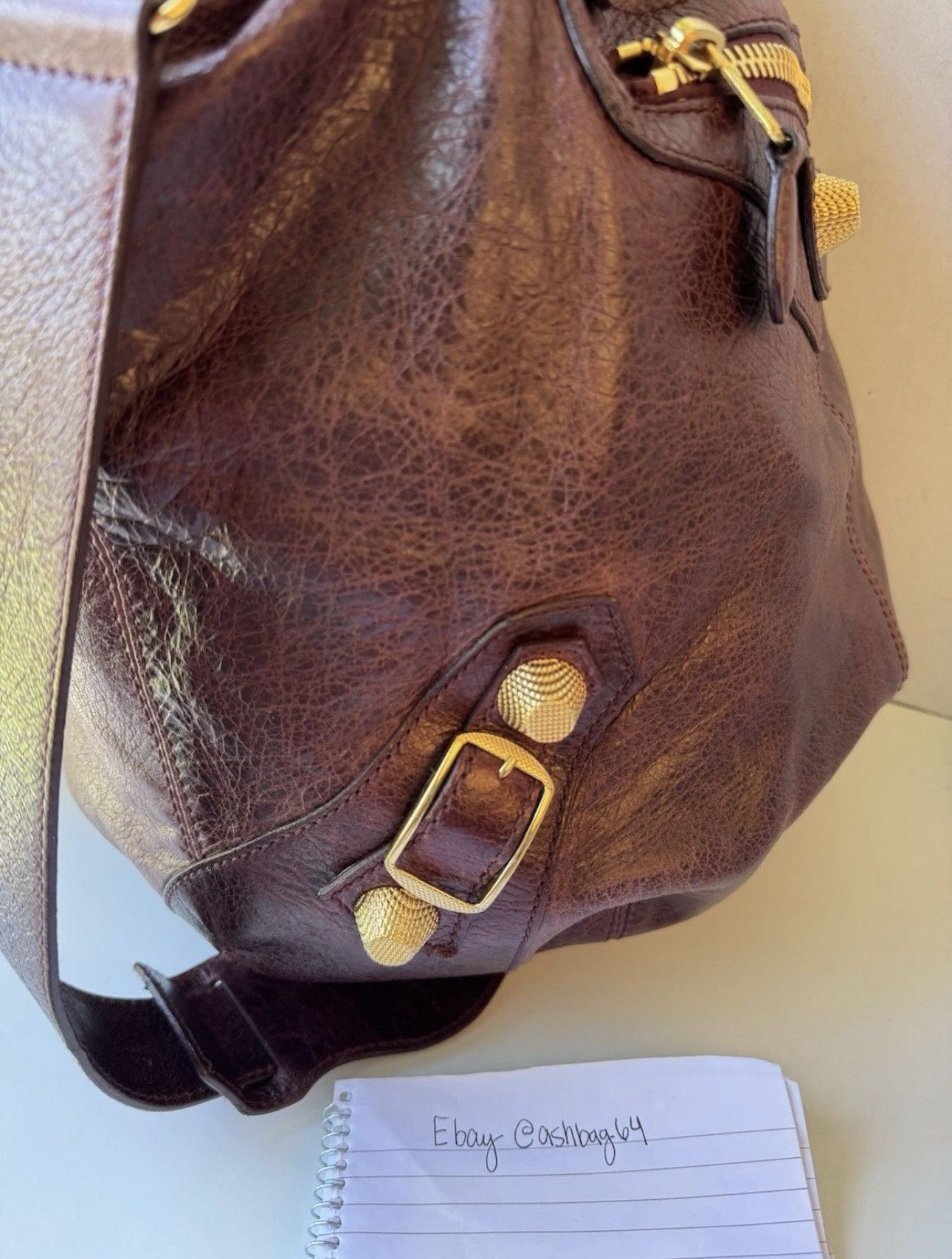 Balenciaga Balenciaga Giant Pompon Rouge Grenat Burgundy Gold Hardware Size ONE SIZE - 14 Thumbnail
