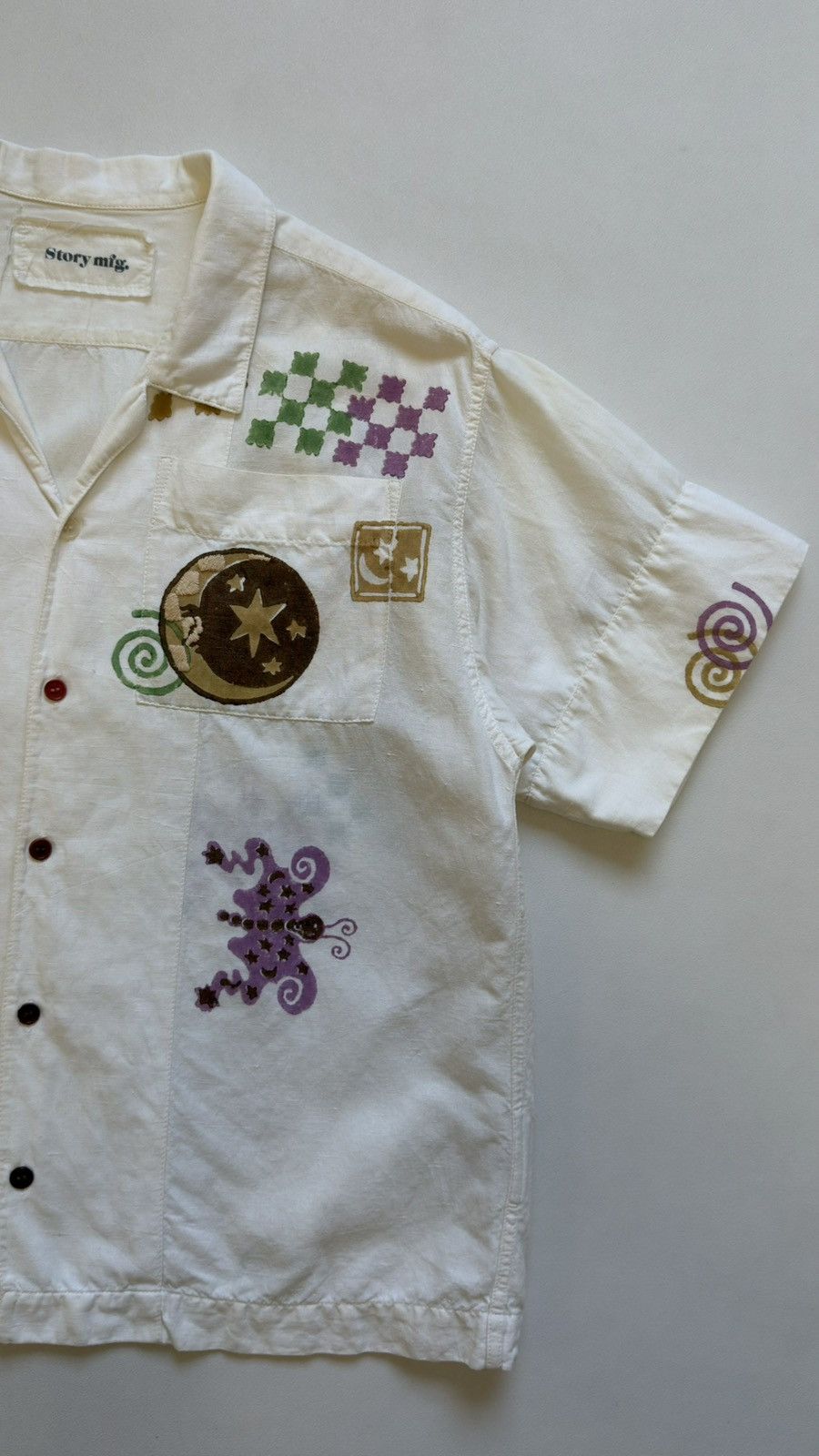 Story Mfg. ‘Greetings’ Embroidered Boxy Shirt Size US S / EU 44-46 / 1 - 8 Thumbnail