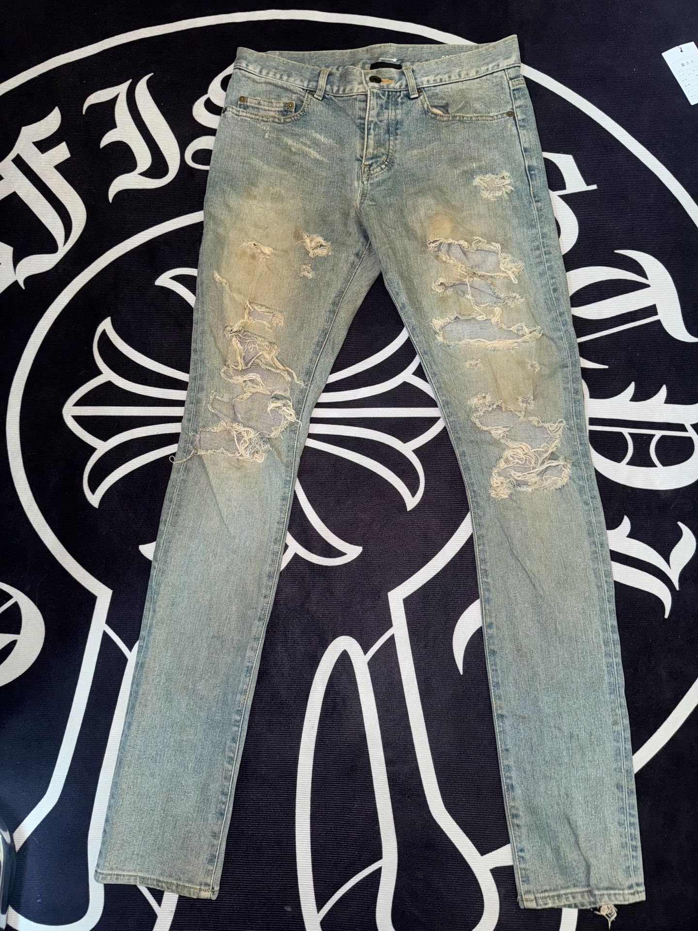 Saint Laurent Paris Saint Laurent SS14 Distressed Denim Jeans Size US 29 - 1 Thumbnail