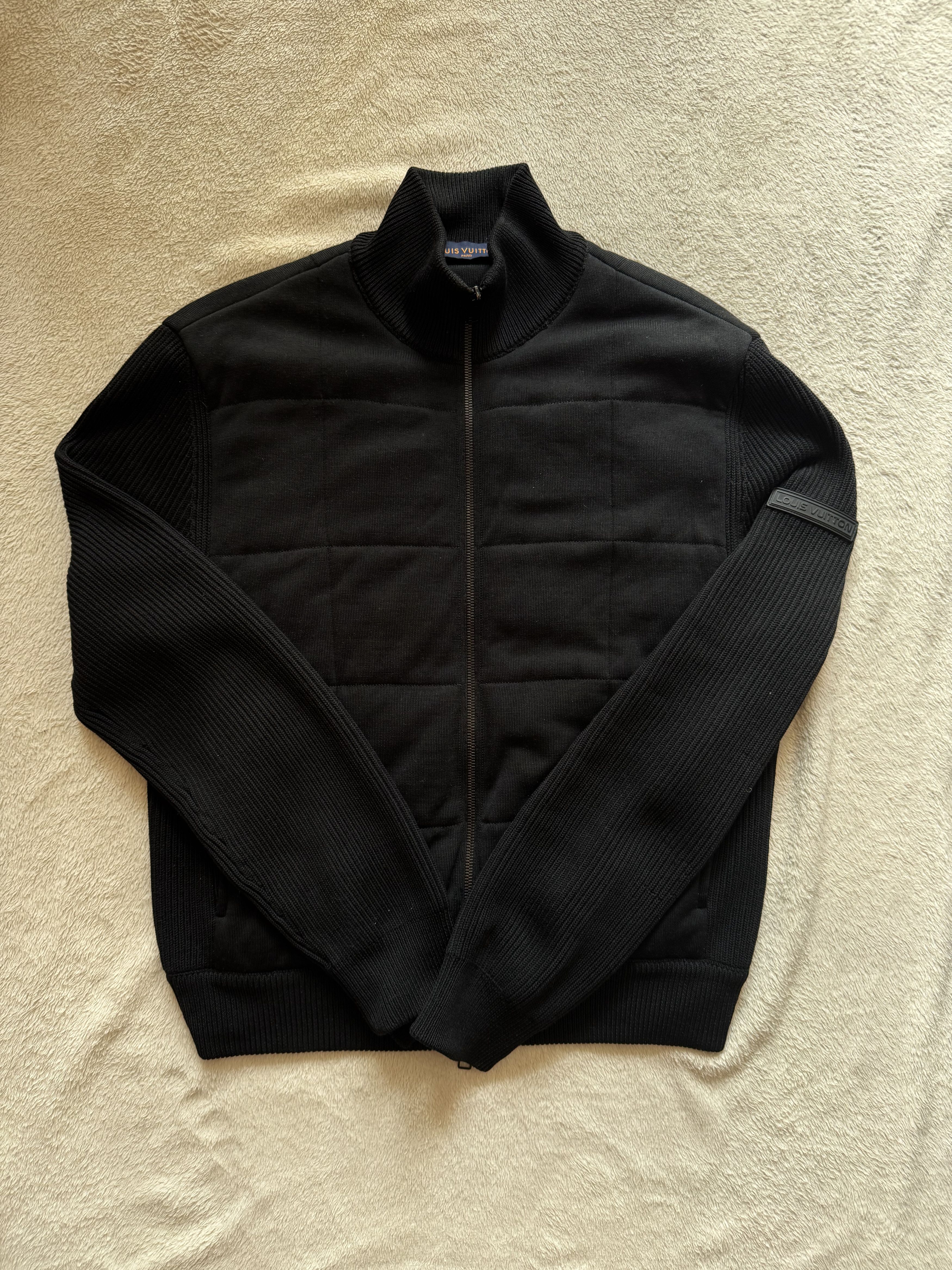 Louis Vuitton Louis Vuitton Black Wool & Silk Knit Zip-up Jacket Size US M / EU 48-50 / 2 - 1 Thumbnail
