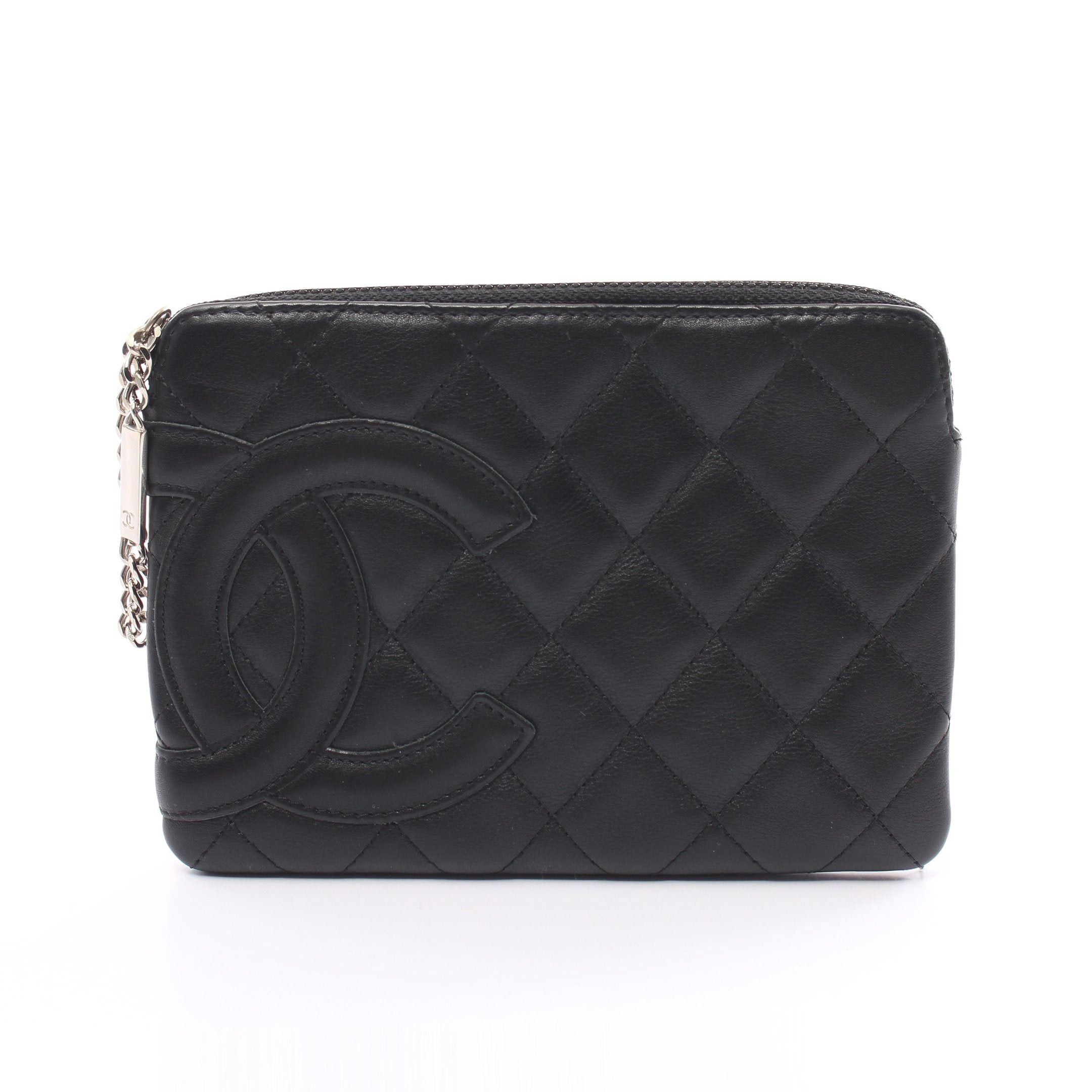 Chanel Chanel Cambon Line Pouch Leather Black Silver Hardware Size ONE SIZE - 1 Thumbnail