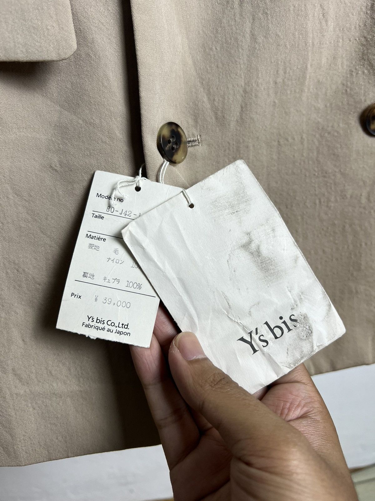 Vintage × Y's × Yohji Yamamoto 1990's Old Stock With Tag Yohji Yamamoto Y's Bis Rayon Coat Size 38R - 2 Thumbnail