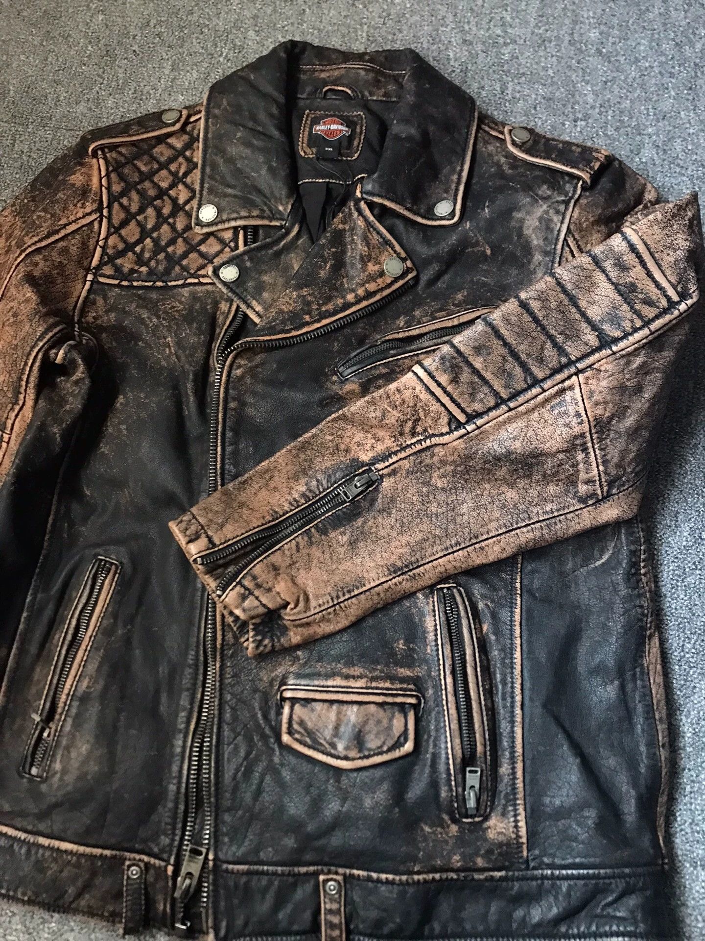 Harley Davidson Harley-Davidson Buffalo Leather Distressed Biker XXL Size US XXL / EU 58 / 5 - 4 Thumbnail