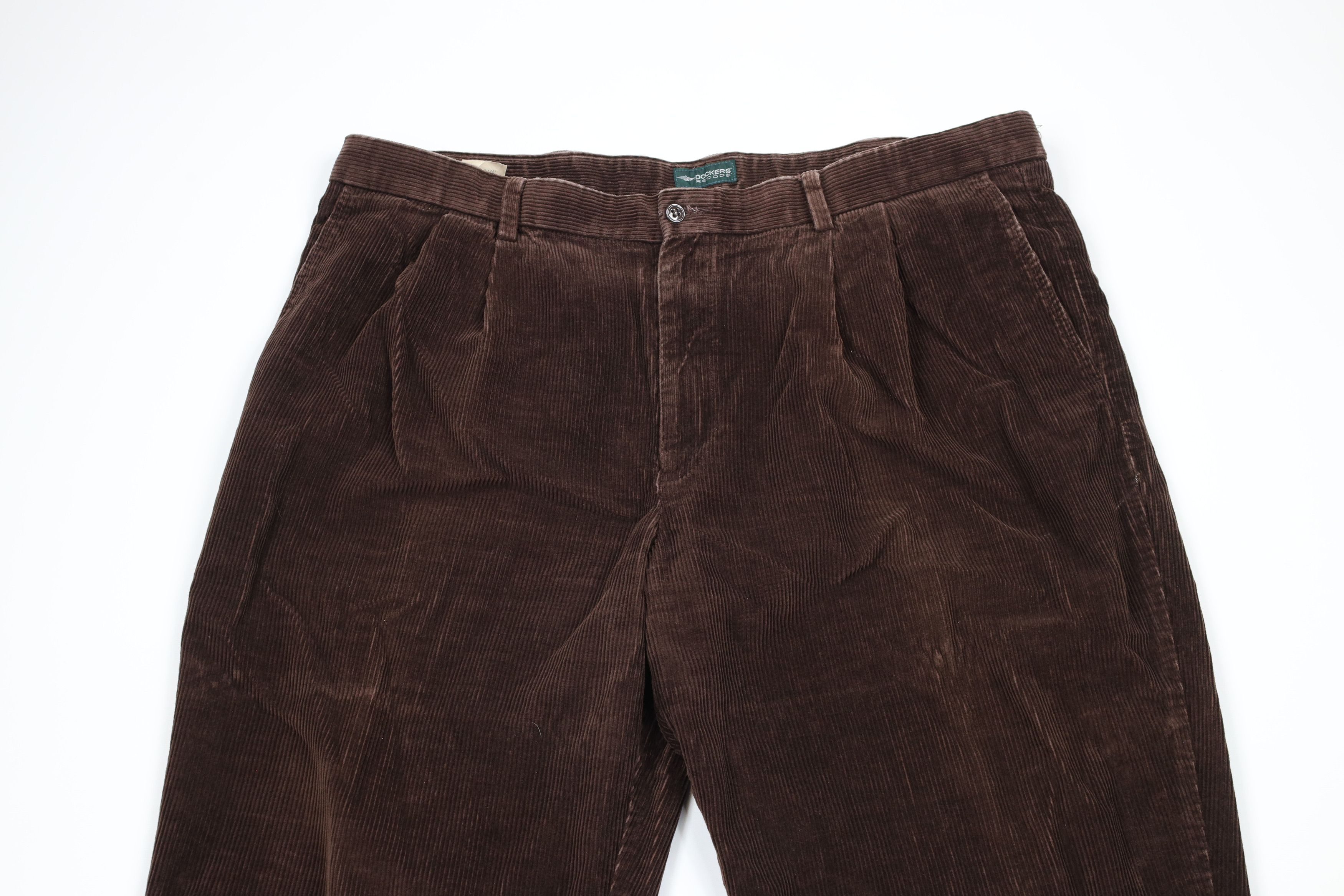 Vintage Vintage 90s Streetwear Pleated Wide Leg Corduroy Pants Size US 42 / EU 58 - 2 Thumbnail