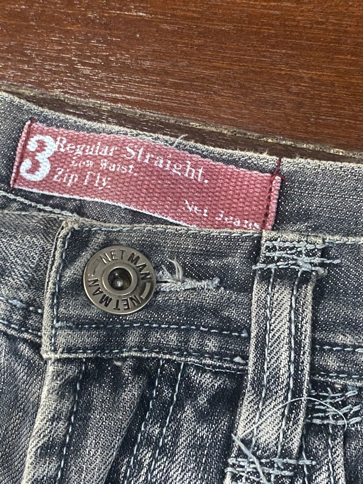 If Six Was Nine Flare Jeans netmen Clawmark Distress Faded Denim Size US 30 / EU 46 - 14 Thumbnail