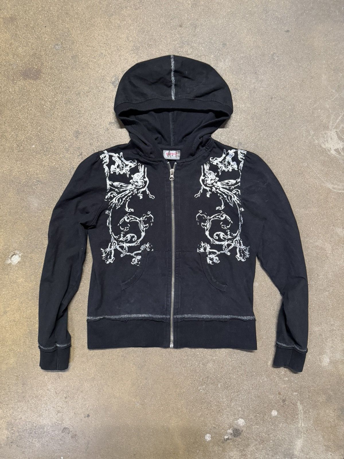 Vintage Vintage Y2K gothic emo zip up hoodie extra small Size XS / US 0-2 / IT 36-38 - 1 Thumbnail