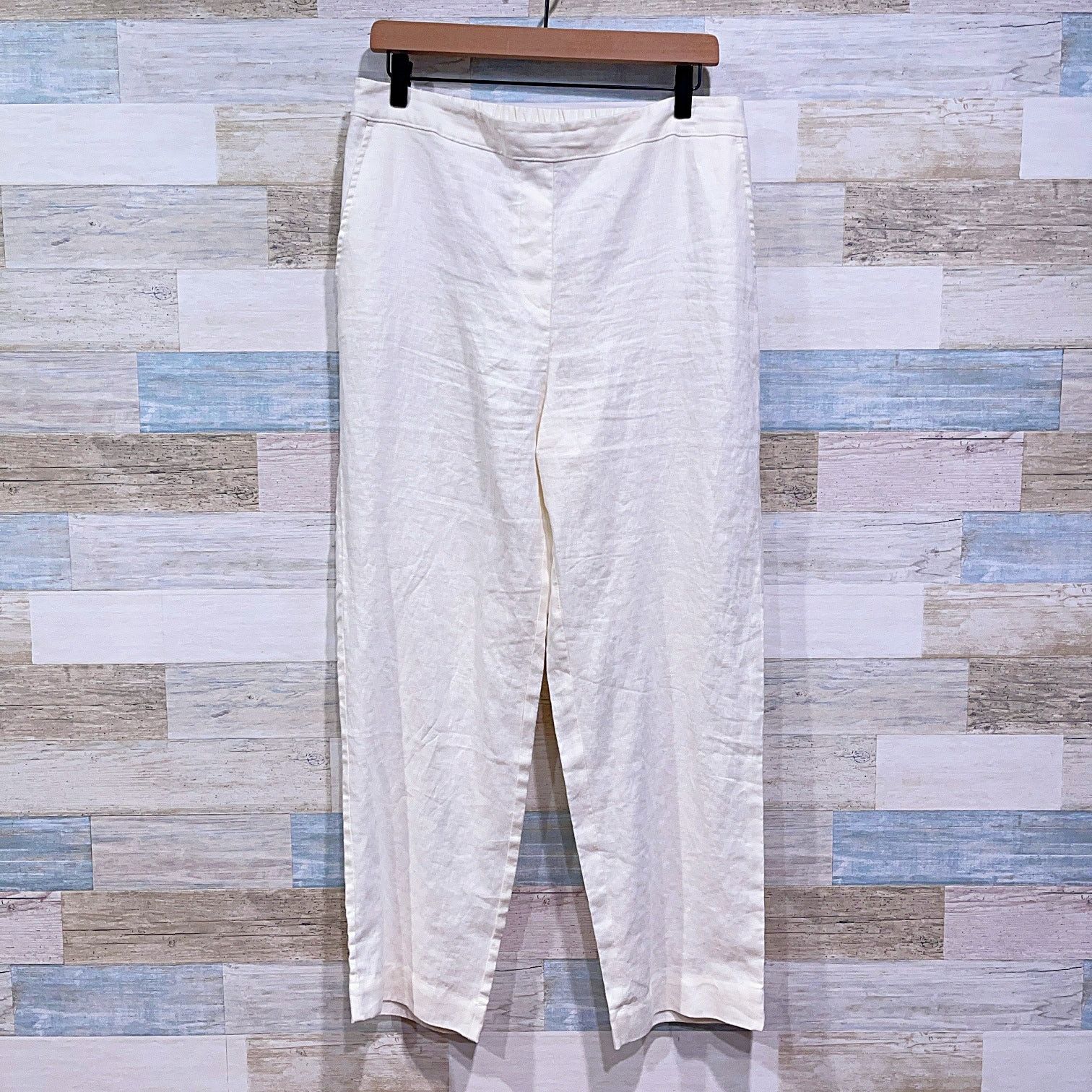 Chicos Chicos 100% Linen Wide Ankle Pants Ecru High Rise Medium 1.5 Size 27" / US 4 / IT 40 - 1 Thumbnail