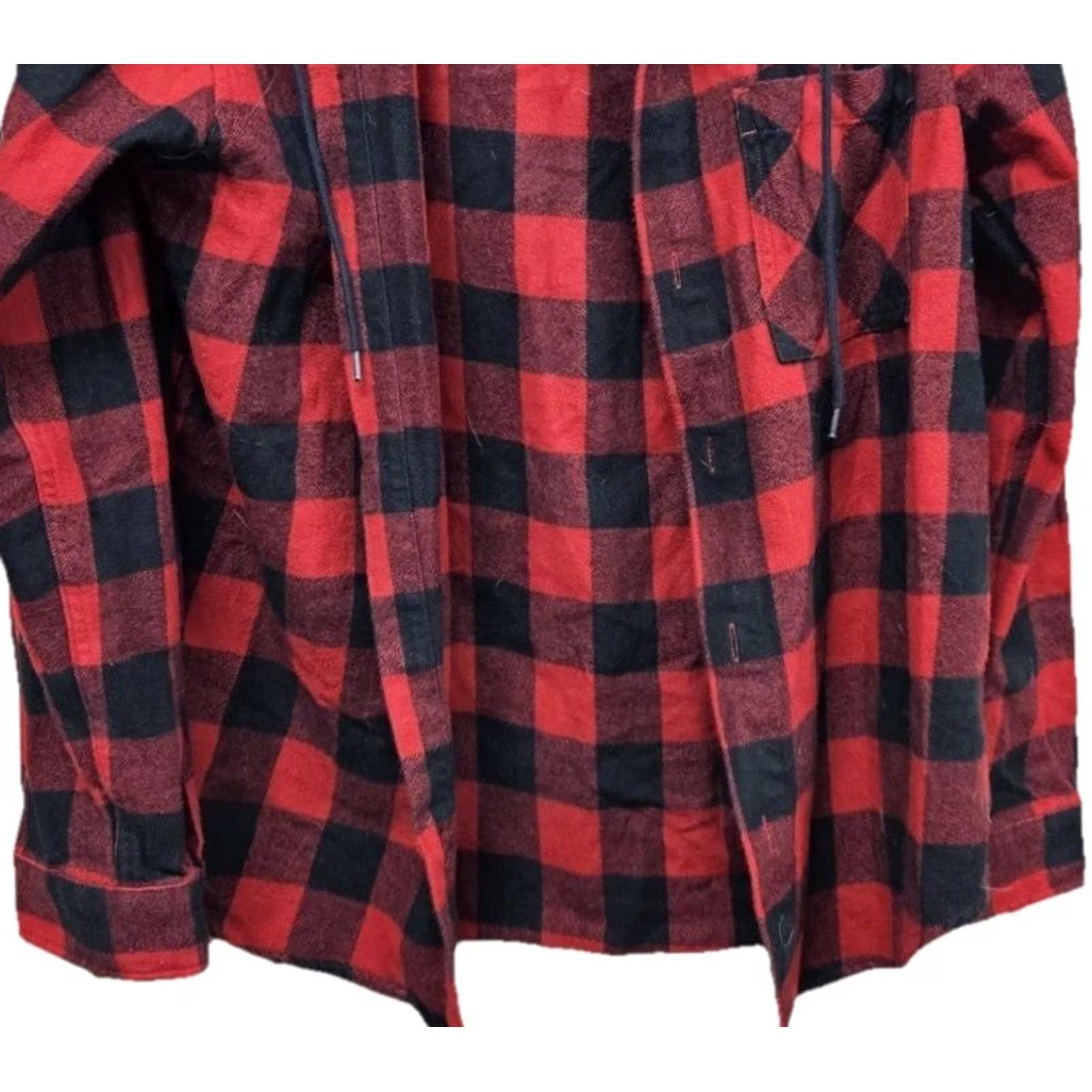 Vintage Original Use Flannel Shirt Jacket Hooded Red Buffalo Plaid Mens Medium M Size US M / EU 48-50 / 2 - 3 Thumbnail