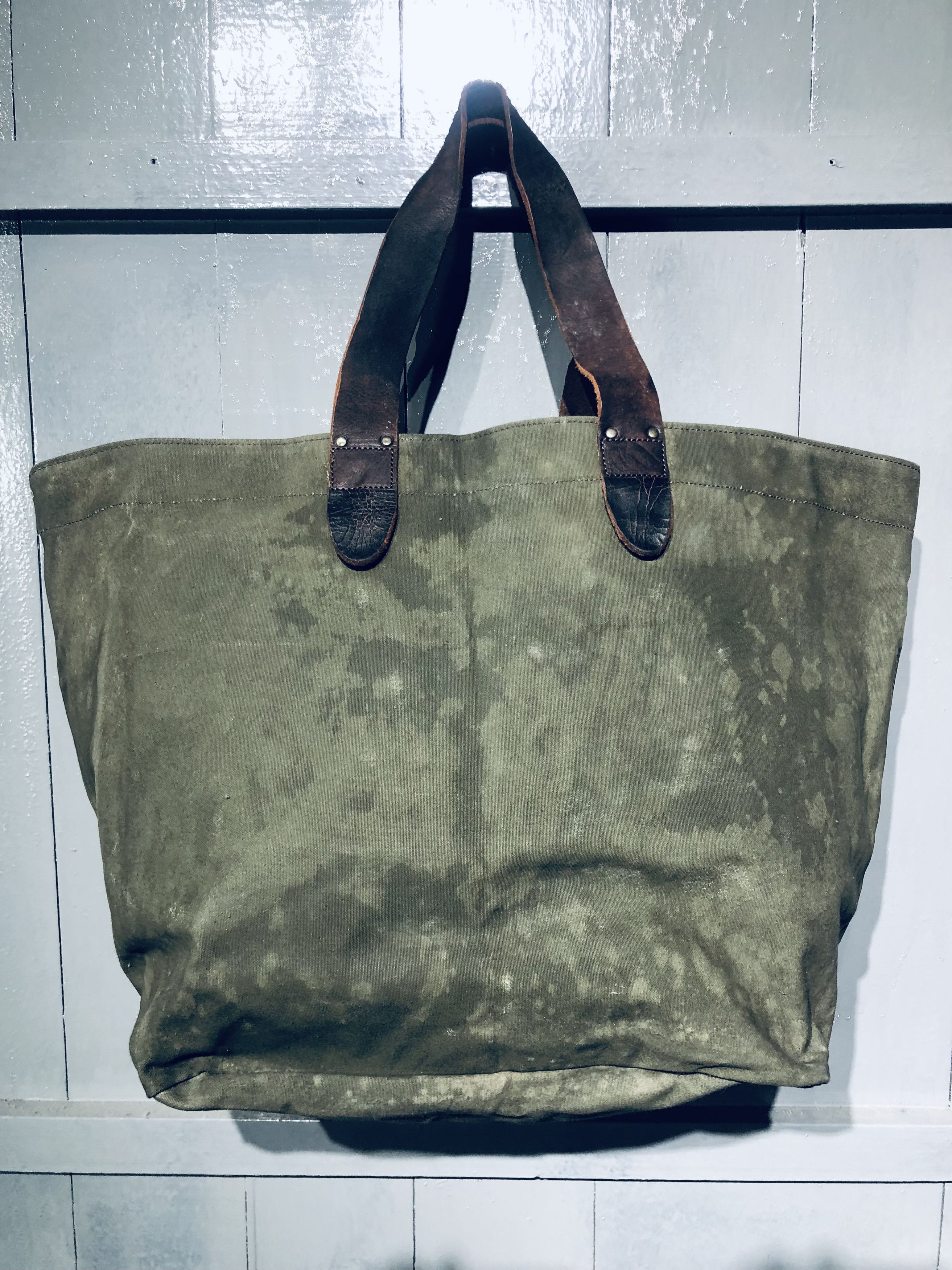 Canvas × Japanese Brand × Leather JAPANESE STREETWEAR FASHION STYLE CANVAS LEATHER TOTEBAG Size ONE SIZE - 10 Thumbnail