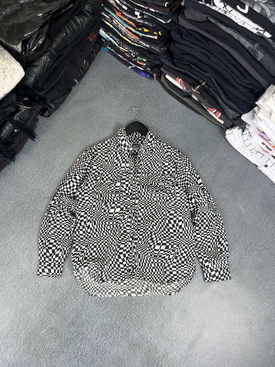 Versace Vintage Versace Y2K Checked Button Up Shirt Size M / US 6-8 / IT 42-44 - 1 Thumbnail