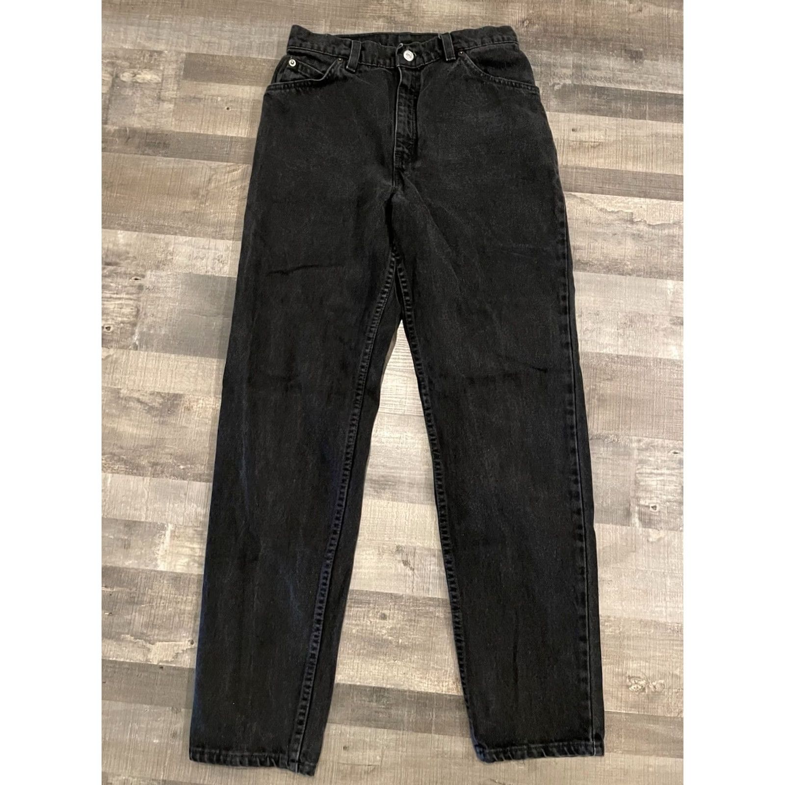 Levi's VINTAGE Levi's 951 Jeans Womens 10 Slim Tapered 28x29 Dark Black 90s Orange Tab Mens Girls Size 32" / US 10 / IT 46 - 5 Thumbnail