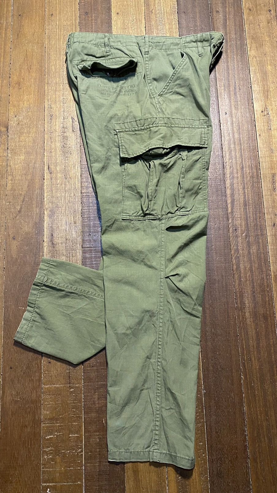 Image of Avirex Japan Us Army Military Jungle Trouser Cargo Pants in Navy Green, Men's (Size 34)