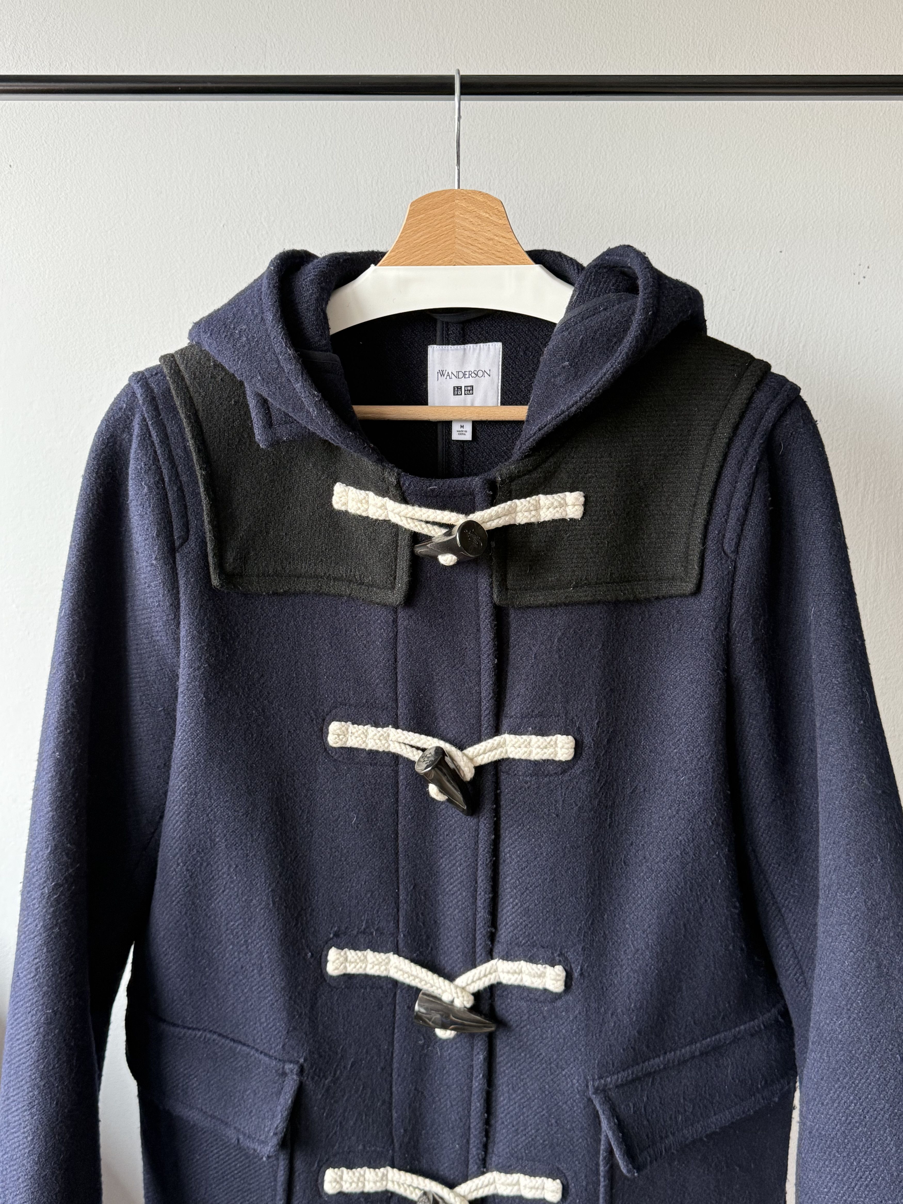 JW Anderson × Uniqlo 2017 J.W. Anderson x Uniqlo Blue Wool Hooded Duffle Coat Size M / US 6-8 / IT 42-44 - 3 Thumbnail