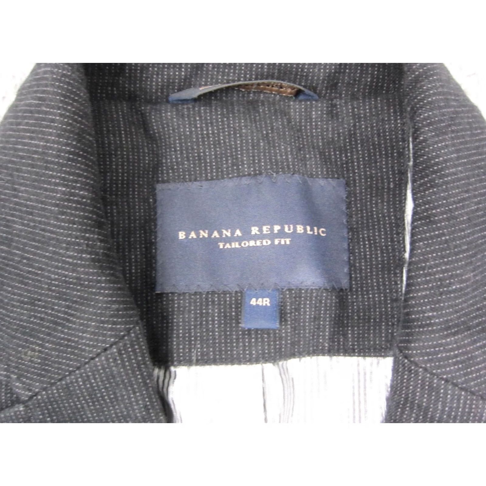 Banana Republic VINTAGE Banana Republic Blazer Jacket Mens 44R Black Tailored Fit Work Coat, Blazer, Banana Republic, 44R, Black, Regular, Men Size 44R - 5 Thumbnail