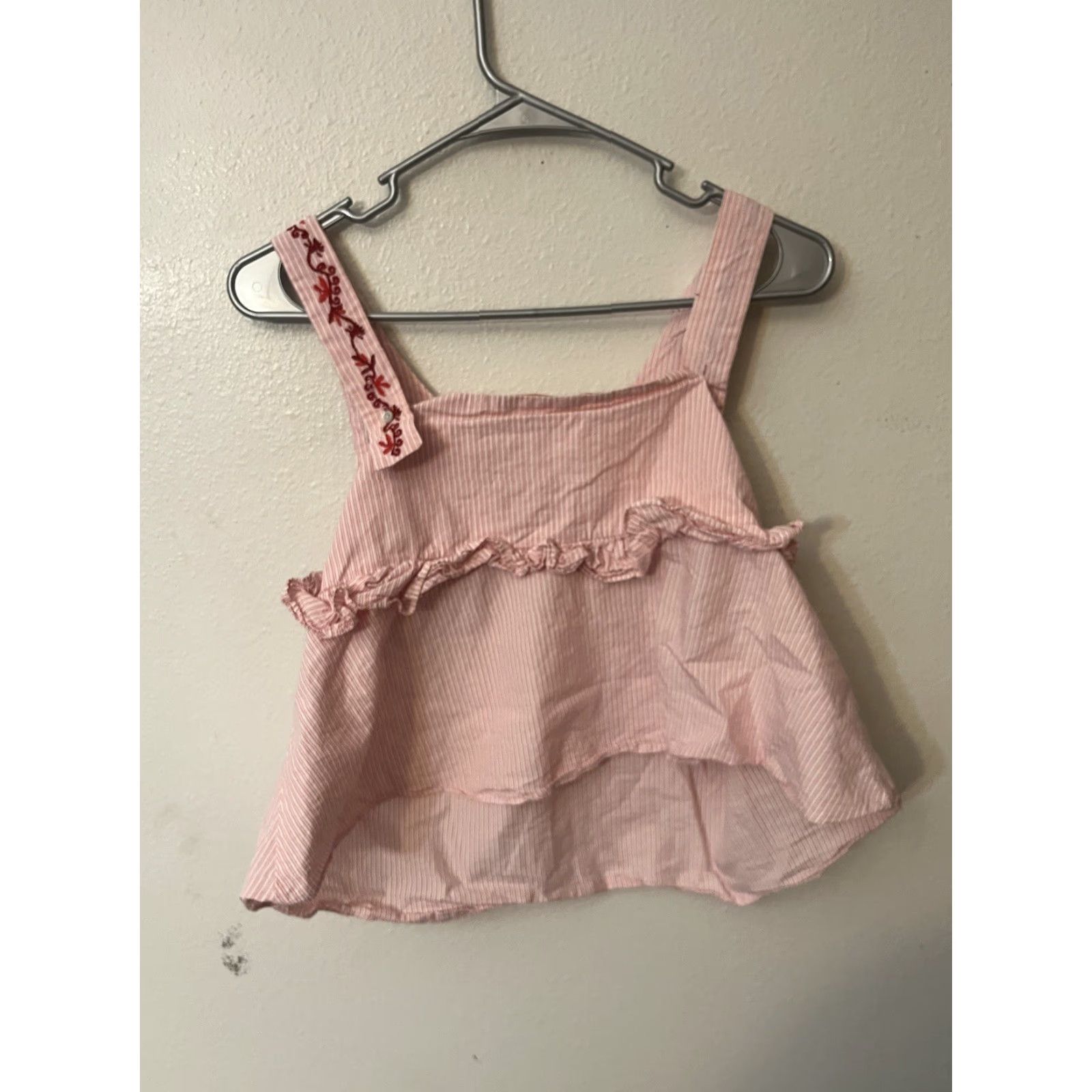 Zara ZARA Trafaluo Collection Tank Women M White Striped Candy-cane Red & White pre-Owned M Tank top Adult Womens Accessories? Size M / US 6-8 / IT 42-44 - 3 Thumbnail