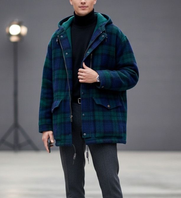 Polo Ralph Lauren Vtg PRL Checkered Plaid Tartan Wool Heavy Coat Size US L / EU 52-54 / 3 - 1 Thumbnail