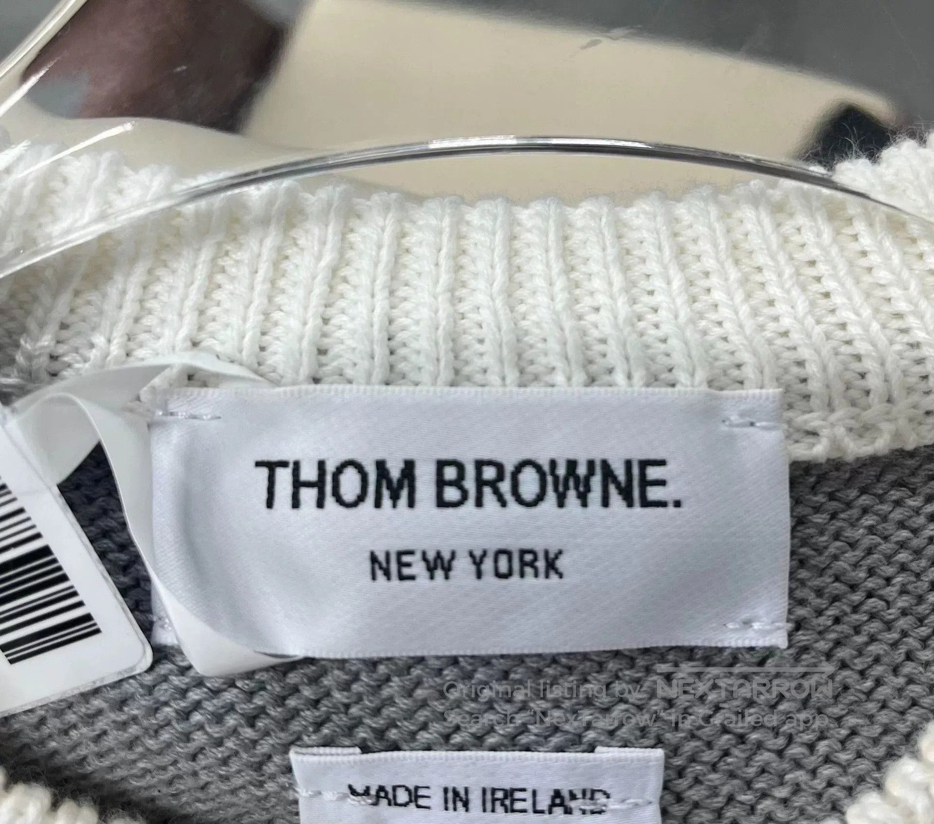 Thom Browne Thom Browne Gray Striped Knit Short Sleeve. Size US XS / EU 42 / 0 - 3 Thumbnail