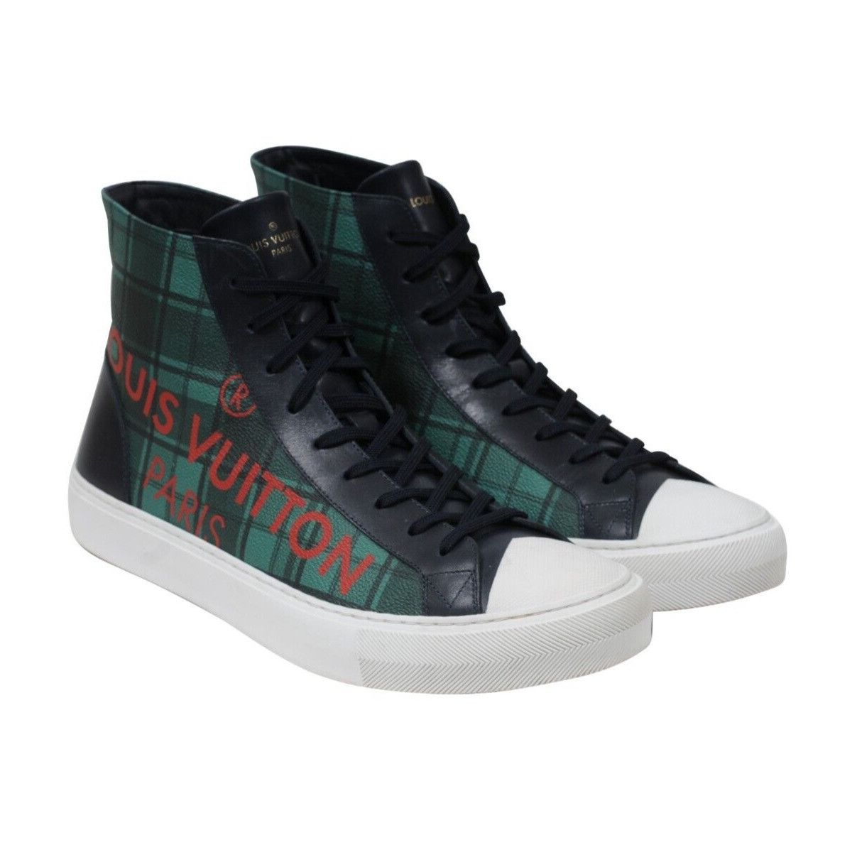 Louis Vuitton Tattoo Sneakers Green Plaid Size US 10.5 / EU 43-44 - 12 Thumbnail