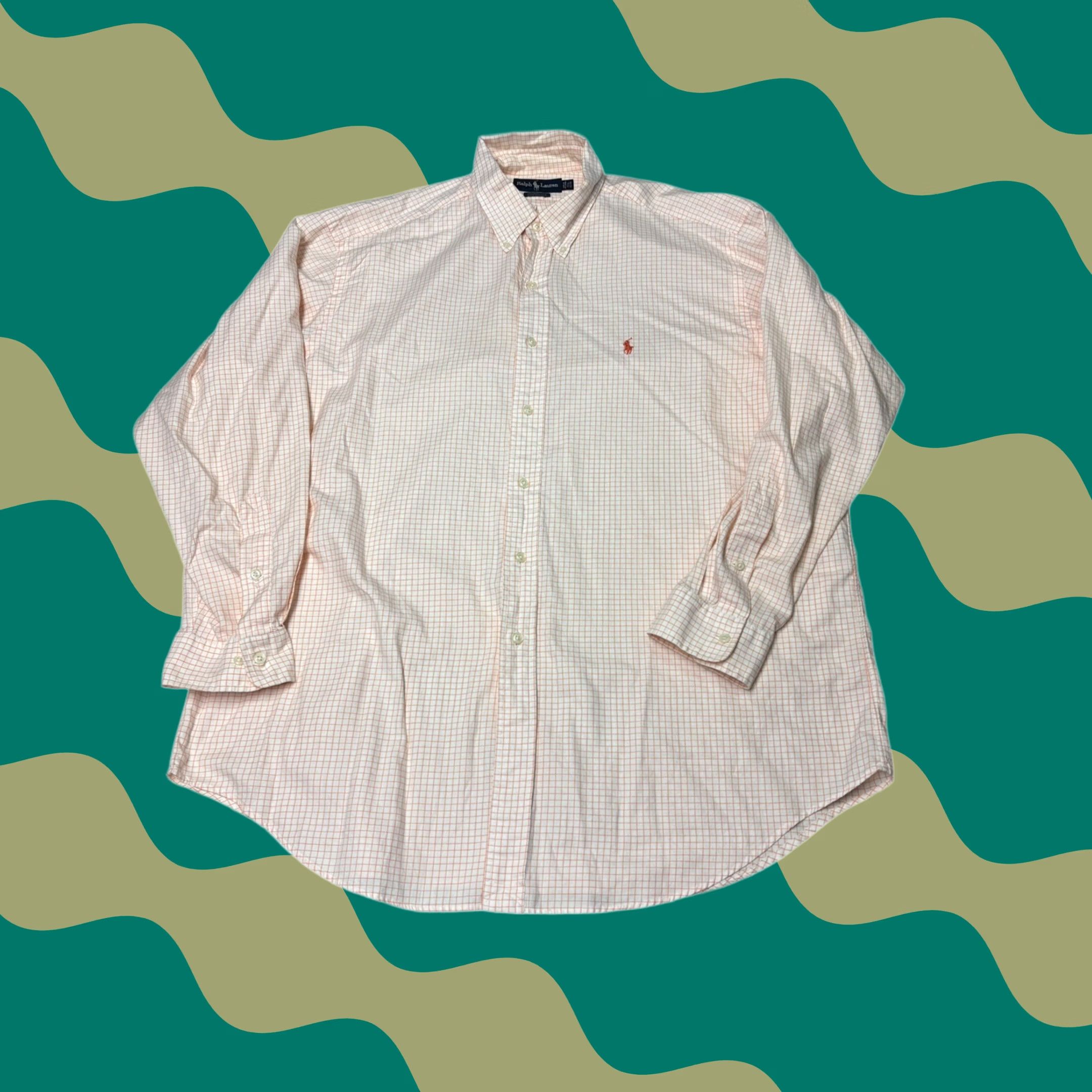 Ralph Lauren Ralph Lauren Button Down Shirt - Orange Check - Business Casual Workwear Mens Size 48R - 1 Thumbnail