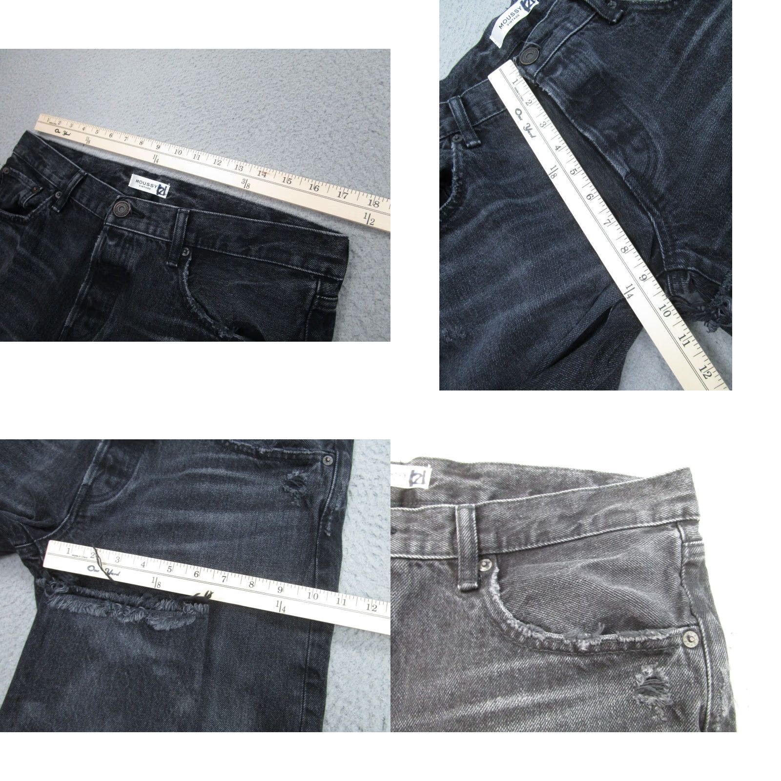 MOUSSY VINTAGE Moussy Vintage Jeans Women 31 Black Denim Ankle Distressed Selvedge Japan Womens Size 24" / US 00 / IT 34 - 8 Thumbnail