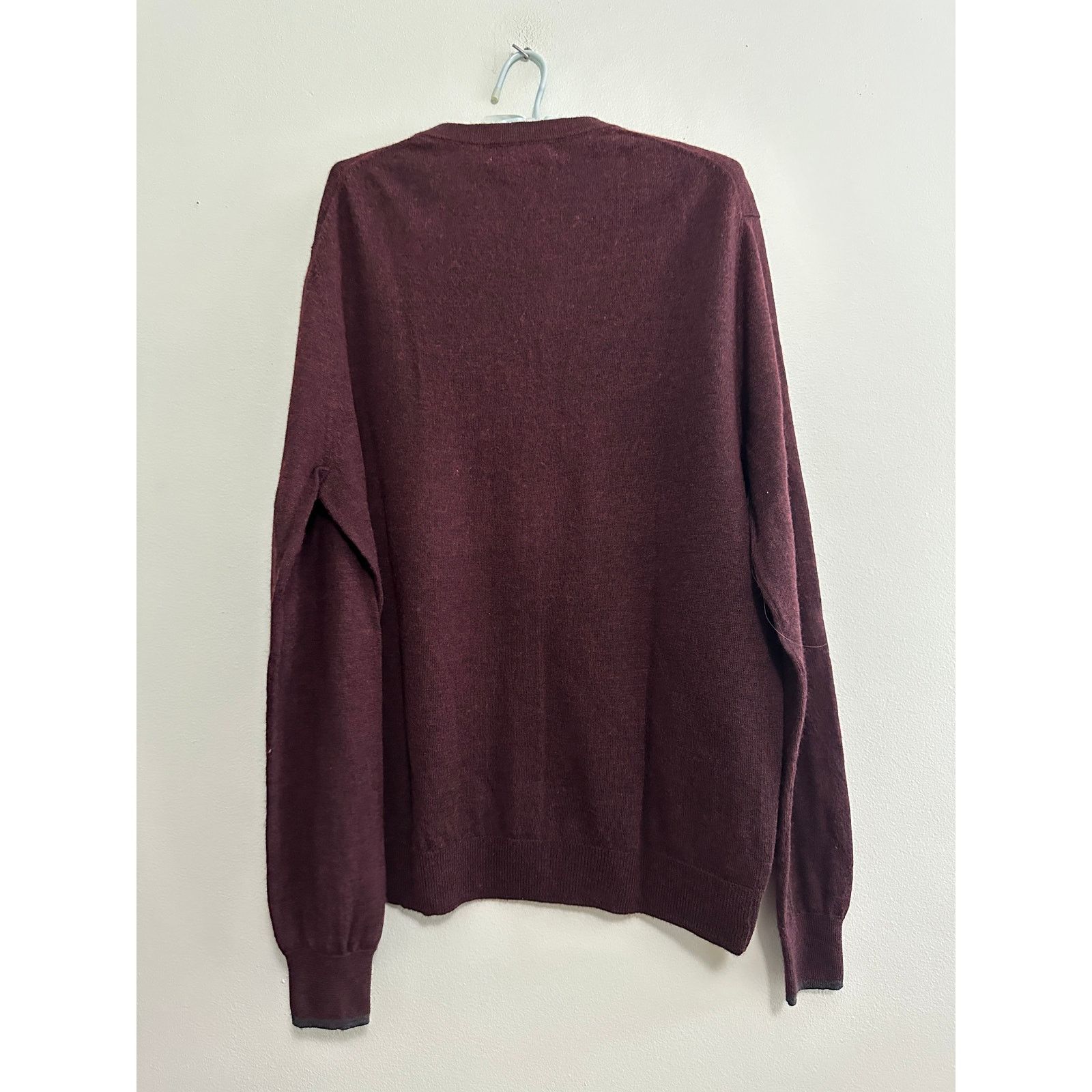 Calvin Klein Calvin Klein maroon varsity wool button down cardigan size L Size US L / EU 52-54 / 3 - 3 Thumbnail