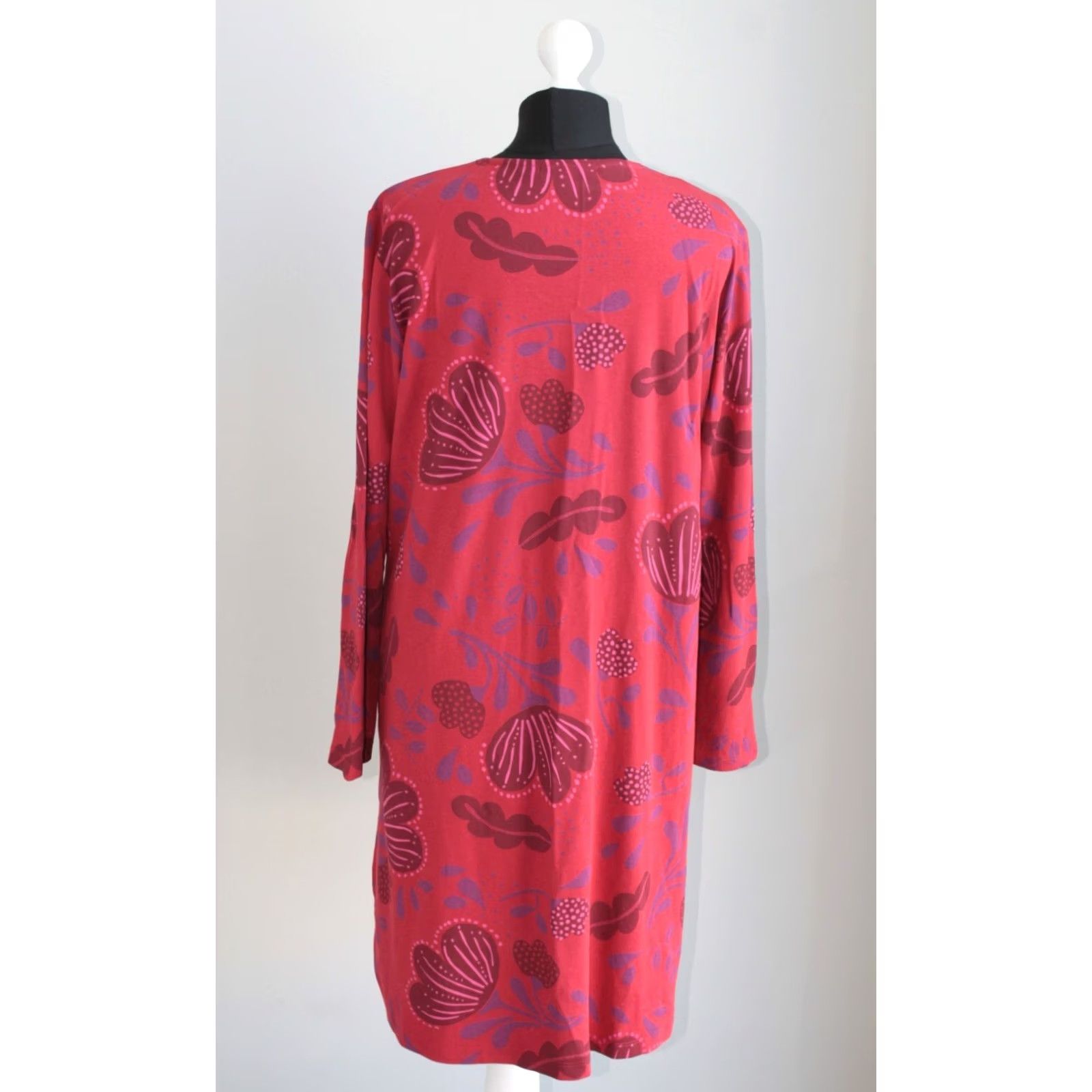 Vintage Gudrun Sjoden Womens Dress L Dress Floral Pink Knee Length A-Line Dress Womens L Size L / US 10 / IT 46 - 3 Thumbnail