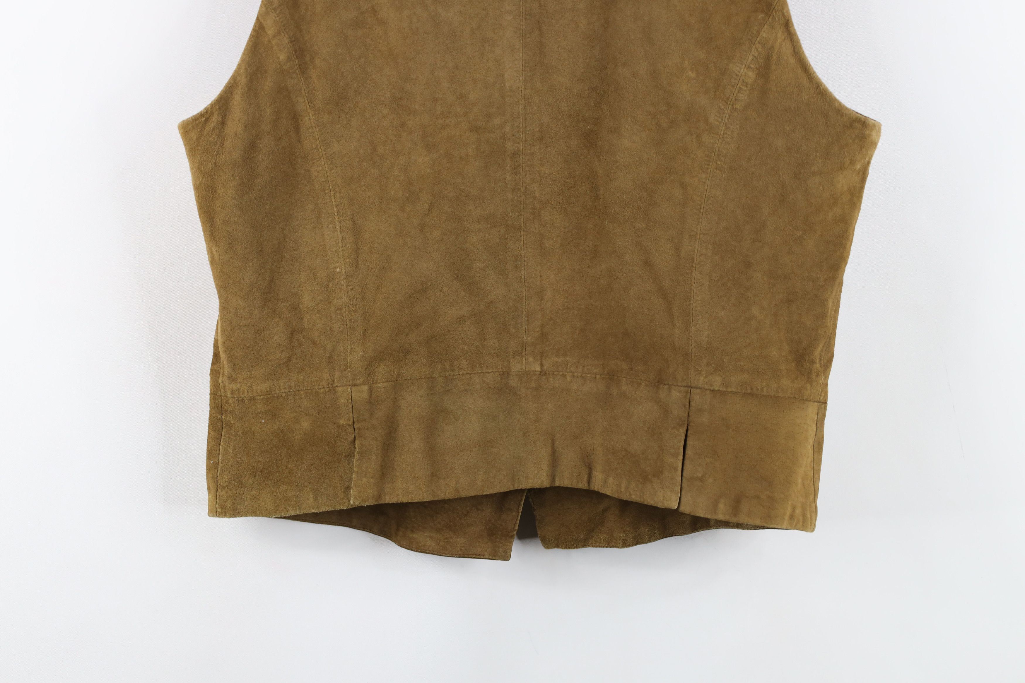 Vintage Vintage 90s Streetwear Suede Leather Button Vest Jacket Size XL / US 12-14 / IT 48-50 - 16 Thumbnail
