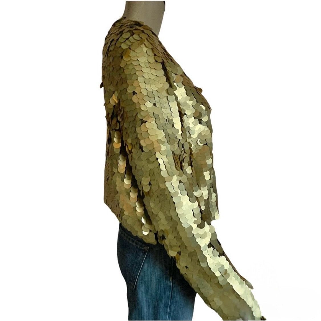 Other Anne Klein gold sequin cashmere blend cardigan sweater Size S / US 4 / IT 40 - 3 Thumbnail