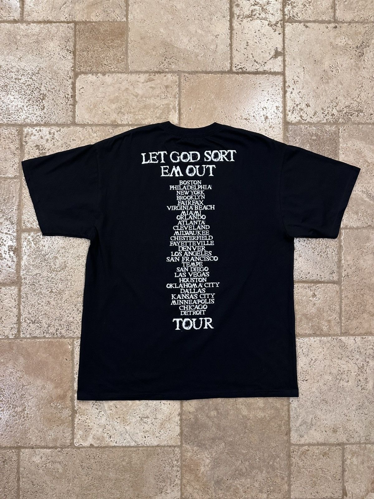 Rap Tees Clipse Logo “Let God Sort Em Out” Tour Dates Black Rap Tee Size US XL / EU 56 / 4 - 12 Thumbnail