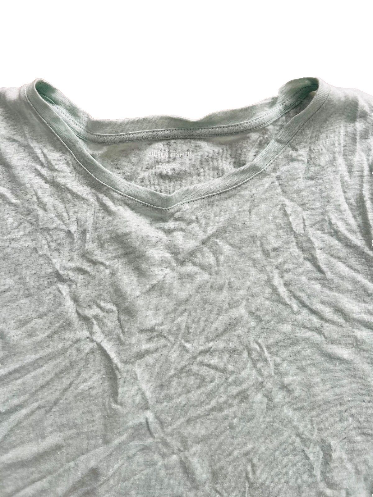 Eileen Fisher Eileen Fisher Organic Linen Tee Green ( L ) Size L / US 10 / IT 46 - 2 Thumbnail