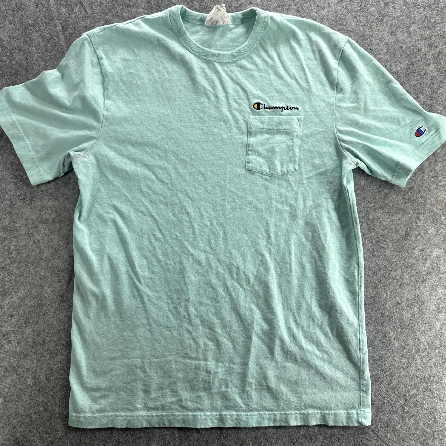 Champion Champion Shirt Mens Large Green Pocket Crewneck Short Sleeve Tee Logo Classic Sports Size US L / EU 52-54 / 3 - 2 Thumbnail