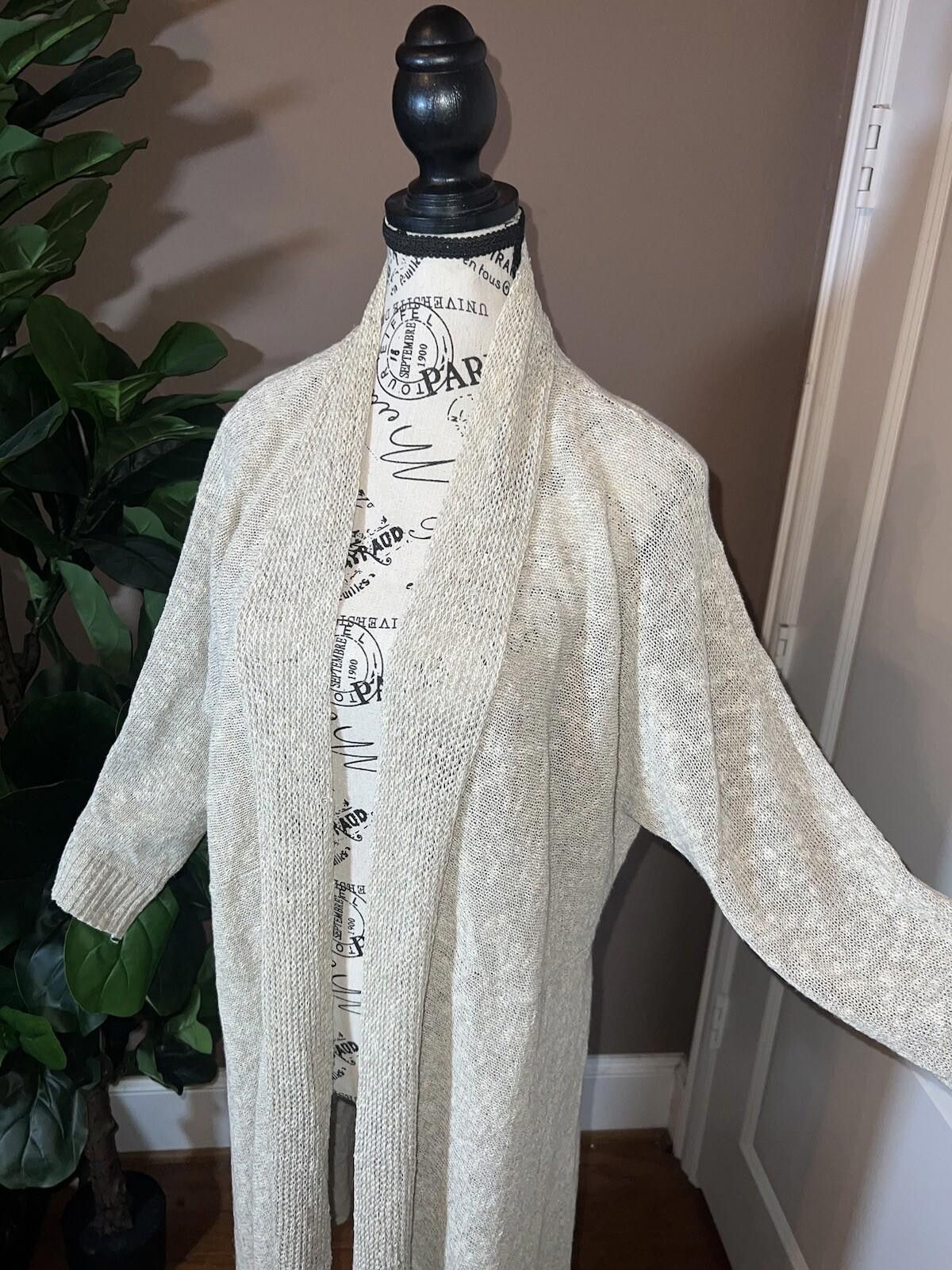Eileen Fisher Eileen Fisher XL Natural Linen Cardigan Sweater Kimono Size XL / US 12-14 / IT 48-50 - 2 Thumbnail