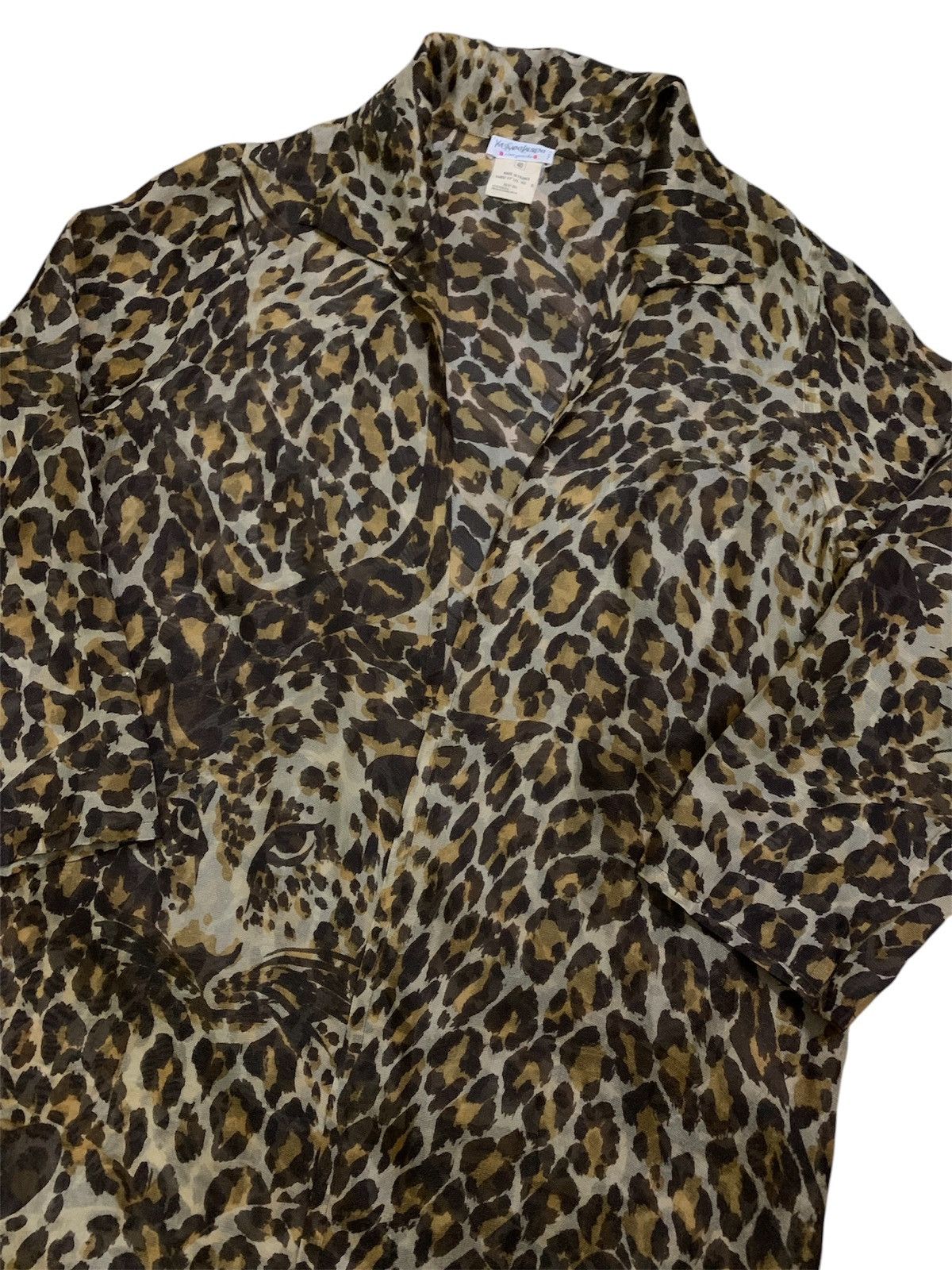 Yves Saint Laurent 💥Yves Saint Laurent Leopard Cardigan Light Jacket Size L / US 10 / IT 46 - 3 Thumbnail