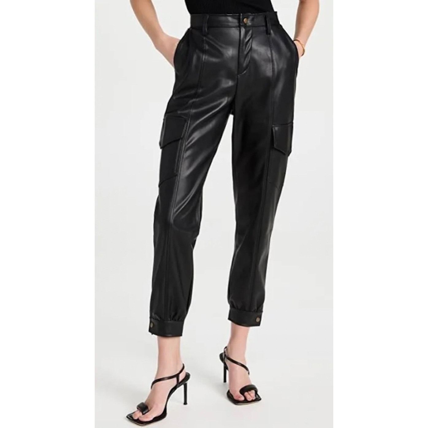Young Fabulous & Broke Young Fabulous & Broke Priscilla Vegan Leather Joggers Size 29" - 1 Thumbnail