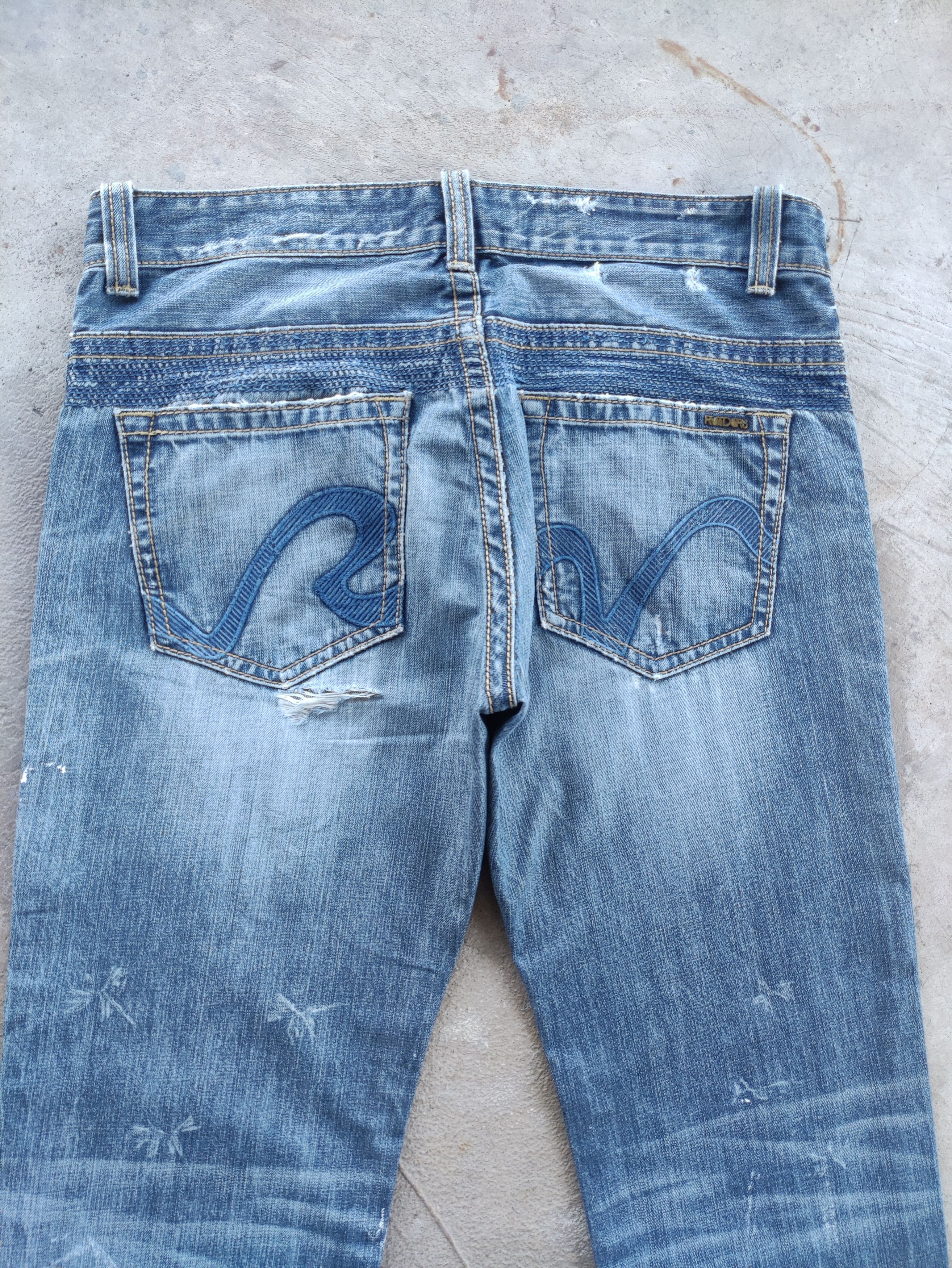 Japanese Brand Vintage Rivet De Cru Button Baggy Jean Distressed Faded Size US 40 / EU 56 - 10 Thumbnail