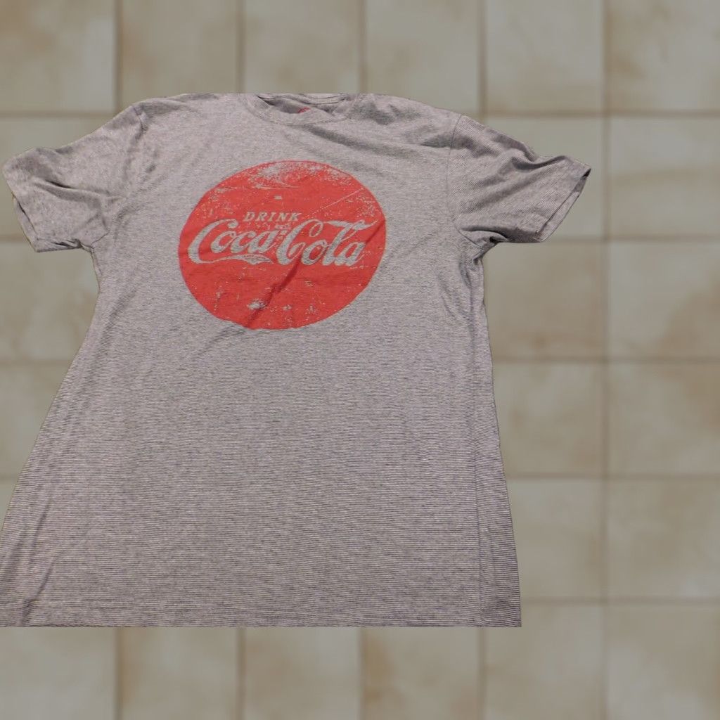 Vintage Coca-Cola Shirt Men Small Gray Striped Logo Crew Neck Short Sleeve T-Shirt Knit Cotton Polyester Logo Vintage No Size US S / EU 44-46 / 1 - 1 Thumbnail