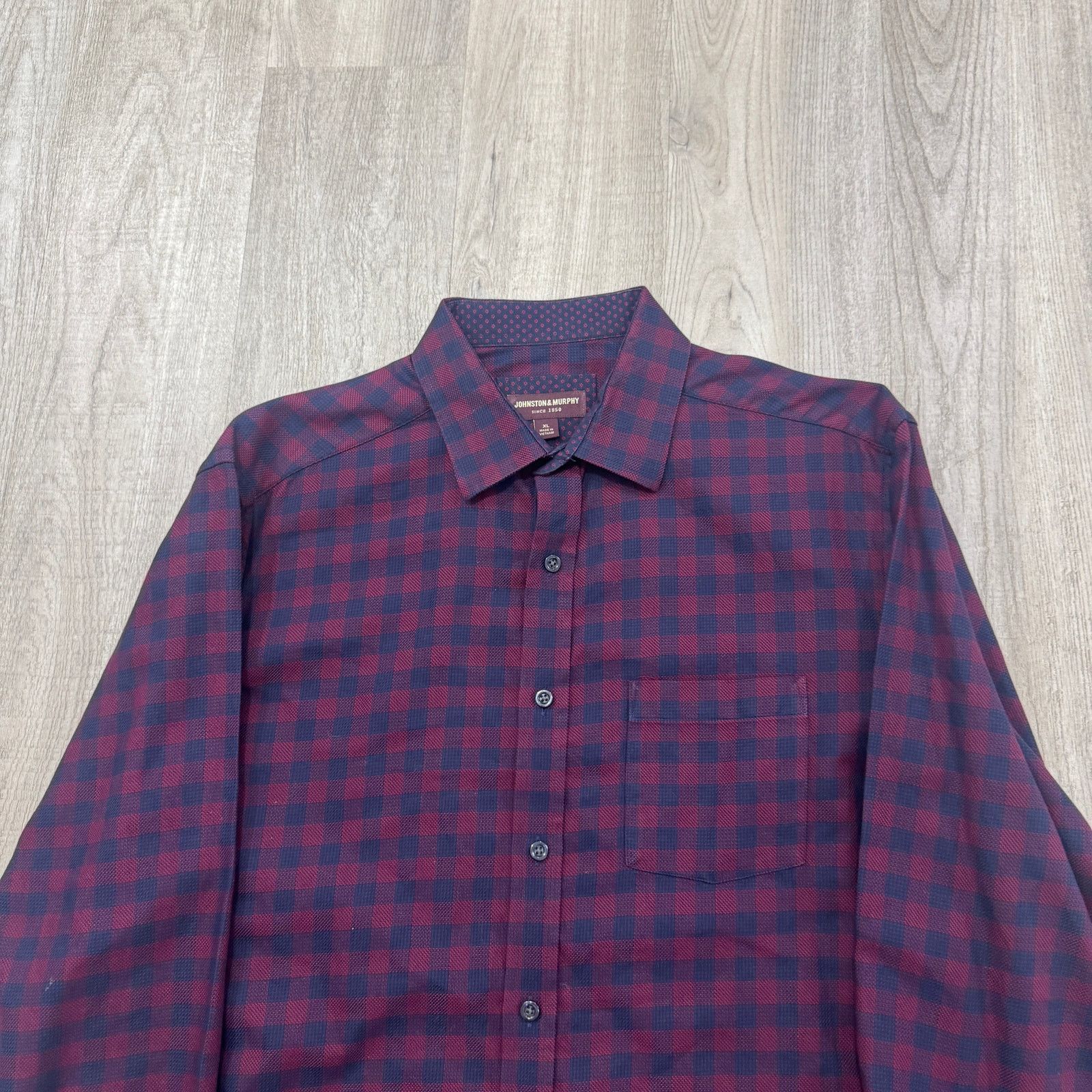 Johnston & Murphy Johnston & Murphy Flip Cuff Shirt Men's XL Blue Red Plaid Size US XL / EU 56 / 4 - 3 Thumbnail