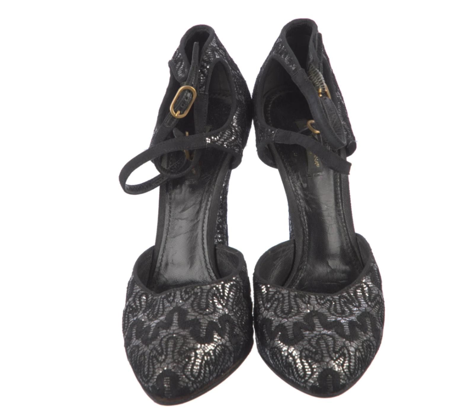 Dolce & Gabbana Dolce & Gabbana Lace & Glitter Accent D'Orsays, Sz US9 EU40 Size US 9 / IT 39 - 3 Thumbnail
