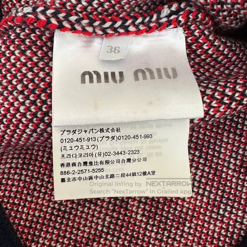 Miu Miu Miu Miu 36 Logo pattern mosaic wool knitted jacket jacket Size S / US 4 / IT 40 - 7 Thumbnail