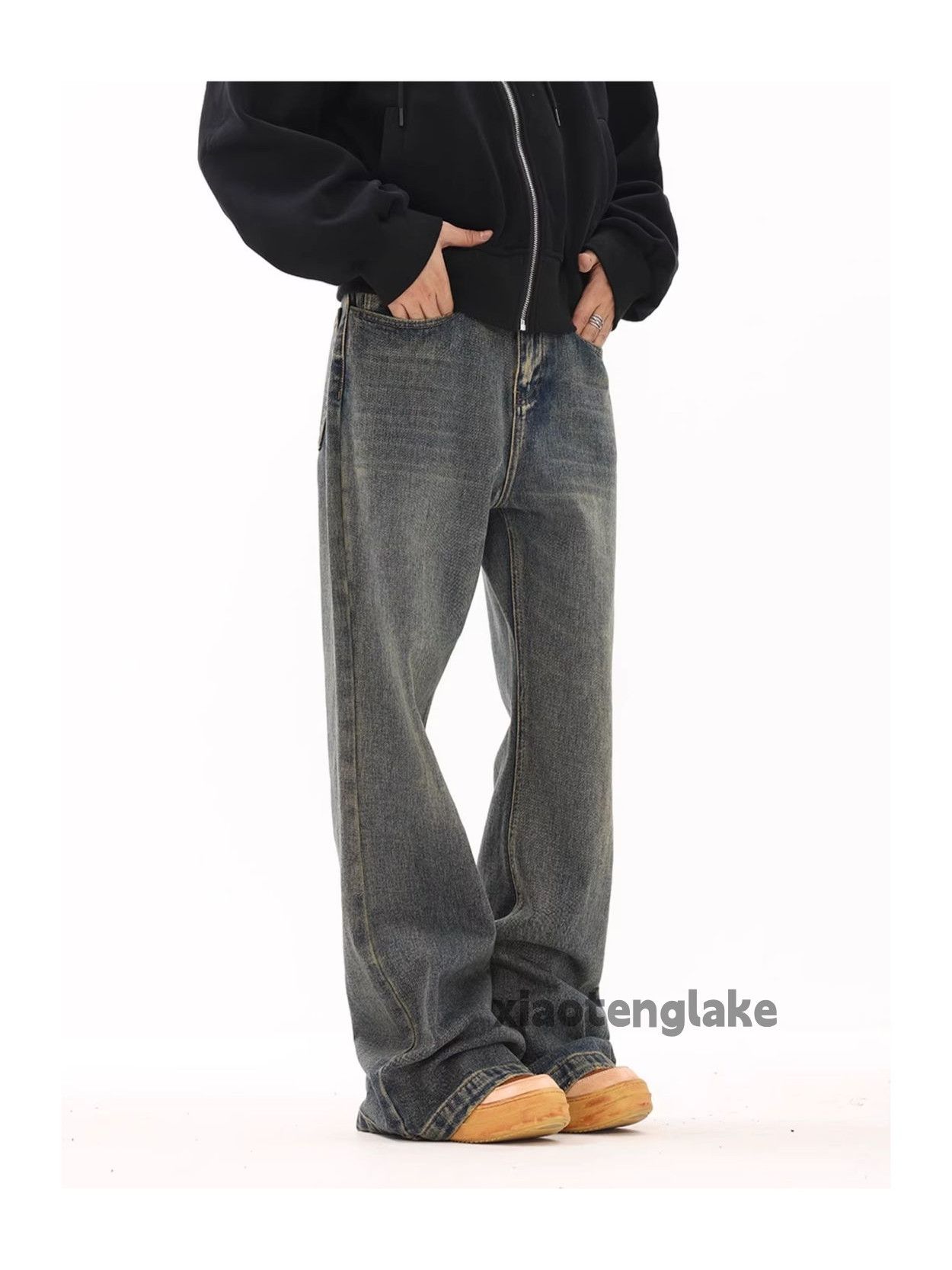 Jean × Vintage washed faded y2k baggy bootcut flared yuppie jeans Size US 30 / EU 46 - 1 Thumbnail