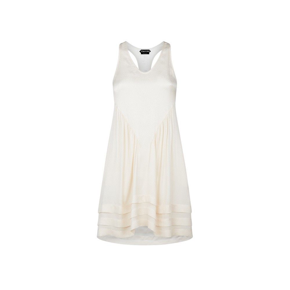 Tom Ford o1loc1c0725 AB3385 Racerback A-Line Dress in Off White Size S / US 4 / IT 40 - 1 Thumbnail