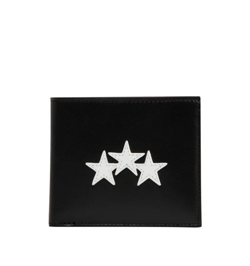 Amiri o1h1sh10525 Size: OS/Three Star Leather Wallet in Black Size ONE SIZE - 1 Thumbnail