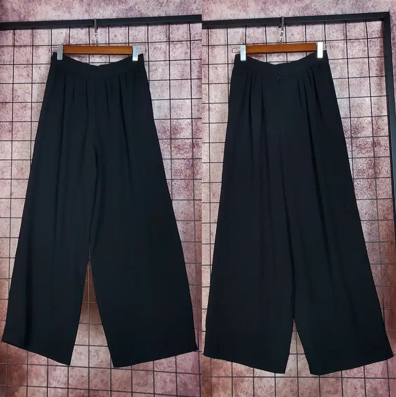Givenchy Givenchy Black Summer Acetate Wide Leg Pants 0089 Size 23" - 1 Thumbnail