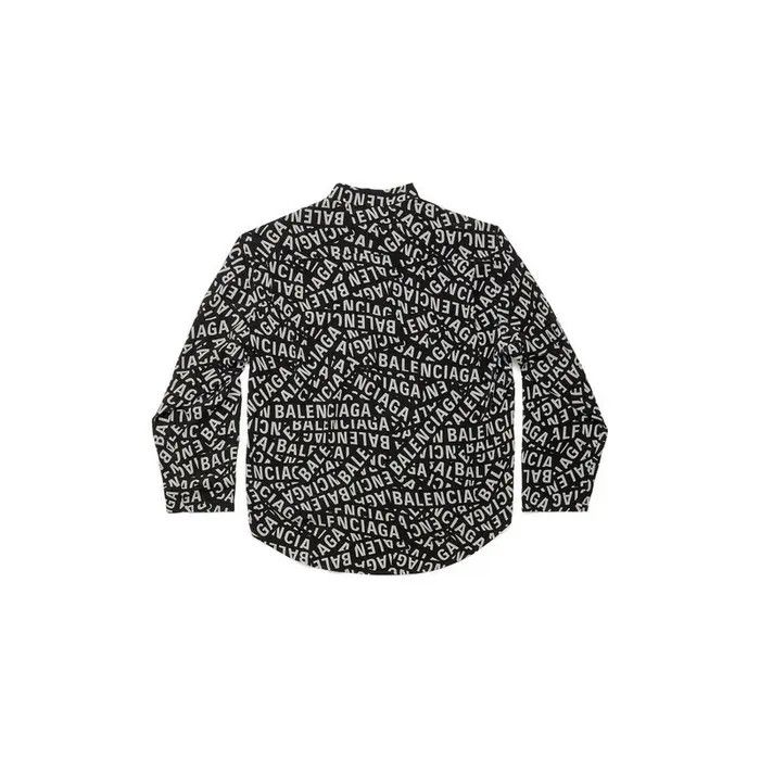 Balenciaga o1w1db10226 Logo Strips Minimal Shirt Medium Fit Black/White Size US M / EU 48-50 / 2 - 2 Thumbnail