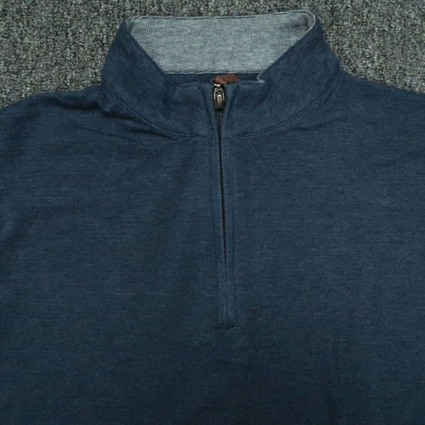 Mizzen+Main Mizzen+Main Sweater Men Medium Blue Quarter Zip Long Sleeve Pullover Jumper Size US M / EU 48-50 / 2 - 2 Thumbnail