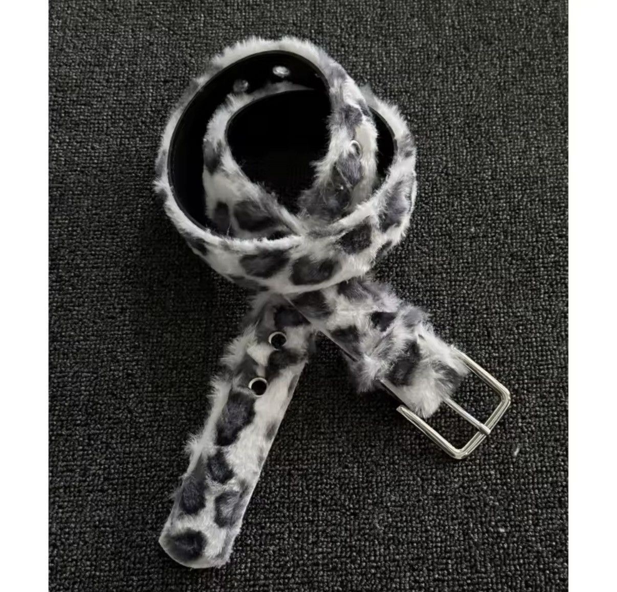 Other Fuzzy Leopard Streetwear Unisex Hip Hop Belt Size ONE SIZE - 5 Thumbnail