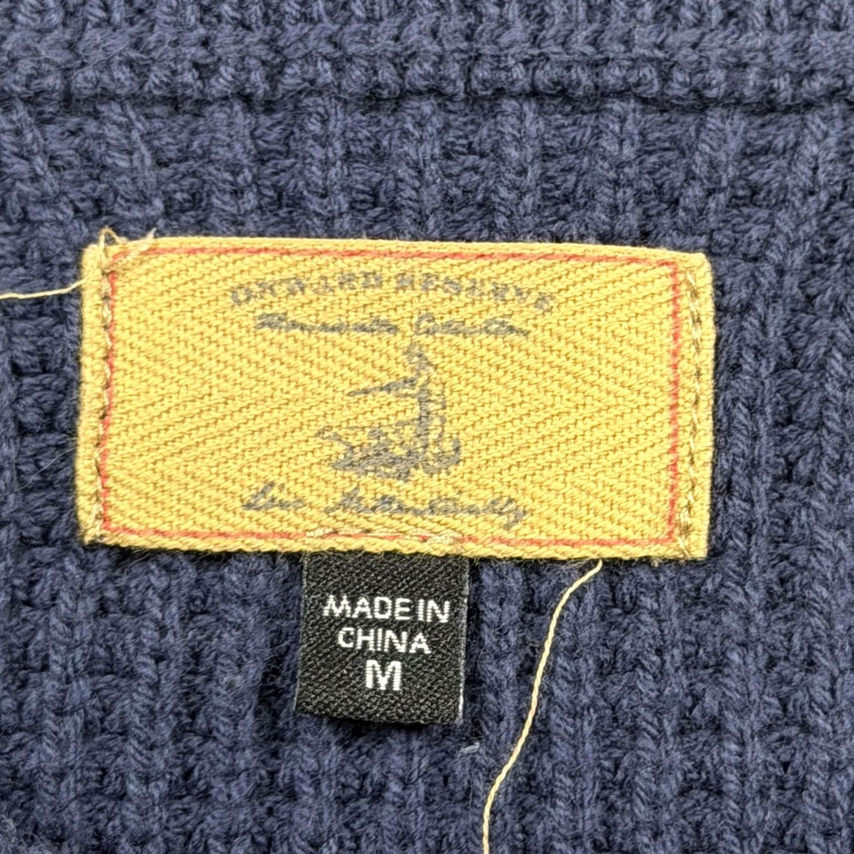 Vintage Onward Reserve Sweater Mens M Blue Crewneck Knit Waffle-Knit Casual Winter Long Sleeve Solid Regular Fit Size US M / EU 48-50 / 2 - 2 Thumbnail